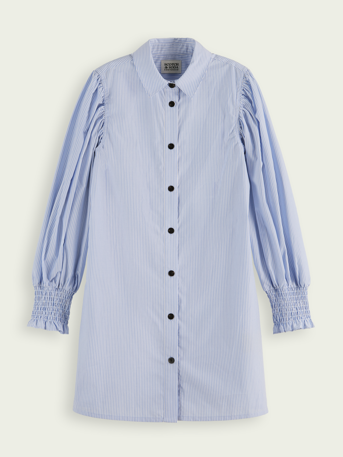 Scotch Soda Outlet | Yarn-Dyed Pinstripe Midi-Length Shirt Dress
