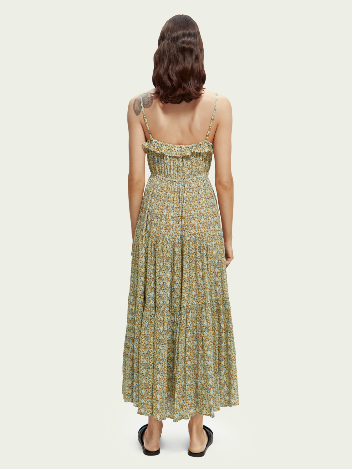 Full-Length Tiered Strap Dress | scotch & soda outlet