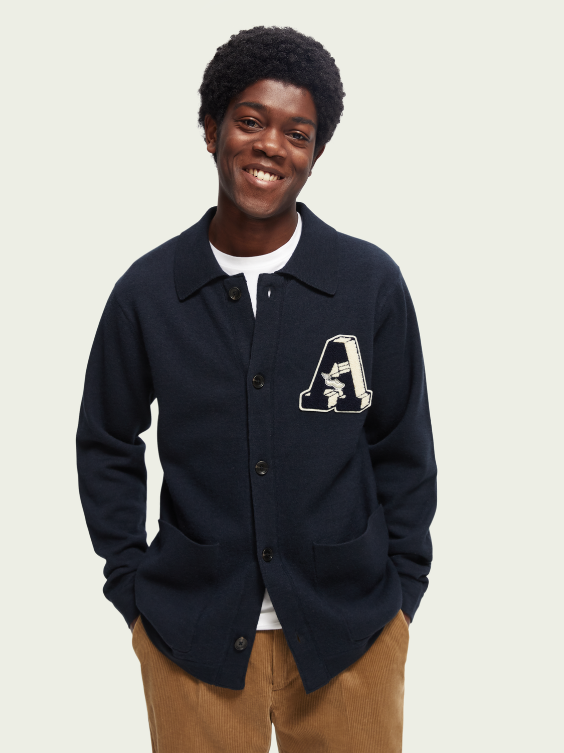 Felted Wool Varsity Sweater | Scotch And Soda Outlet