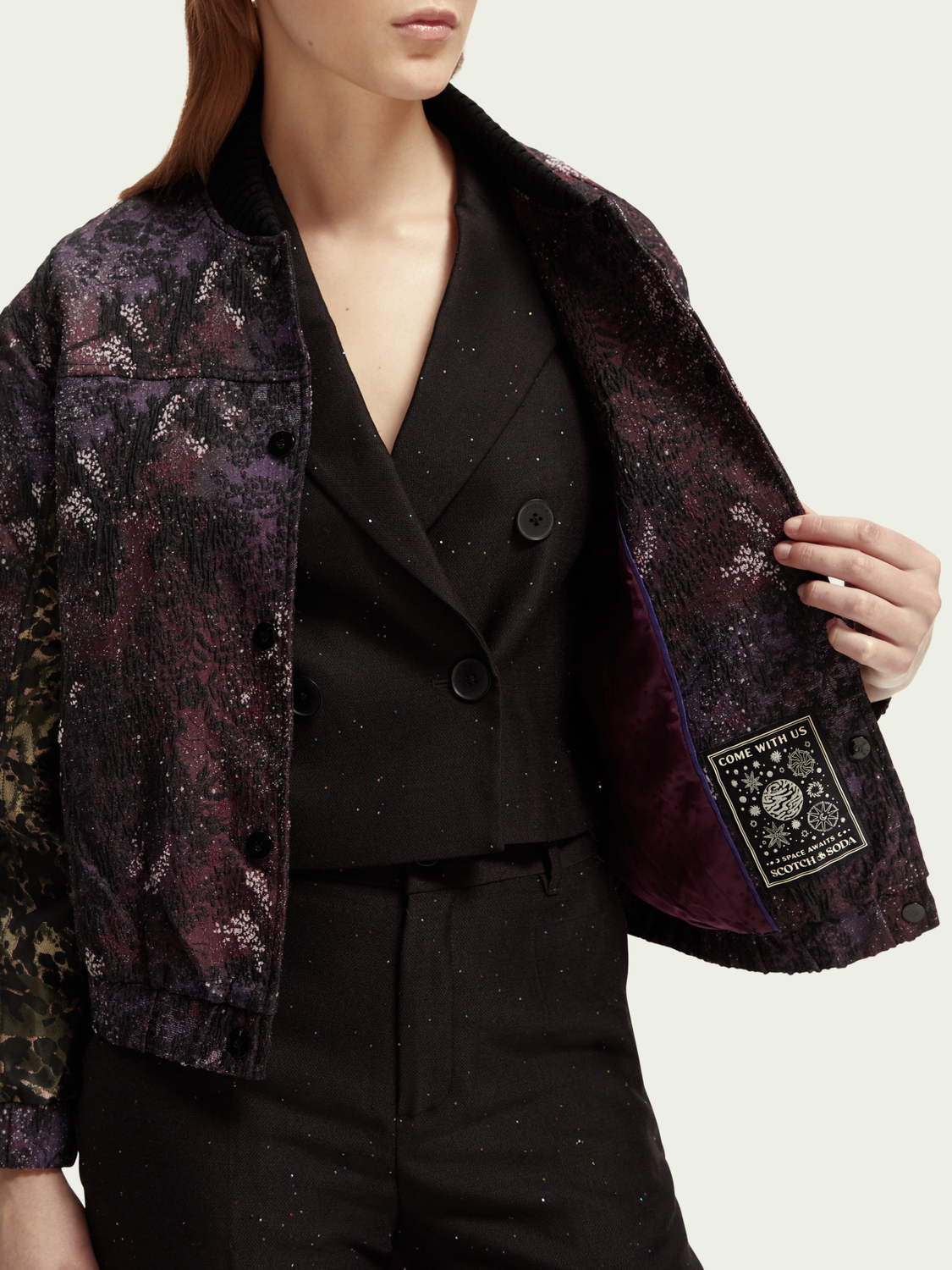 Printed Jacquard Bomber Jacket | scotch & soda outlet