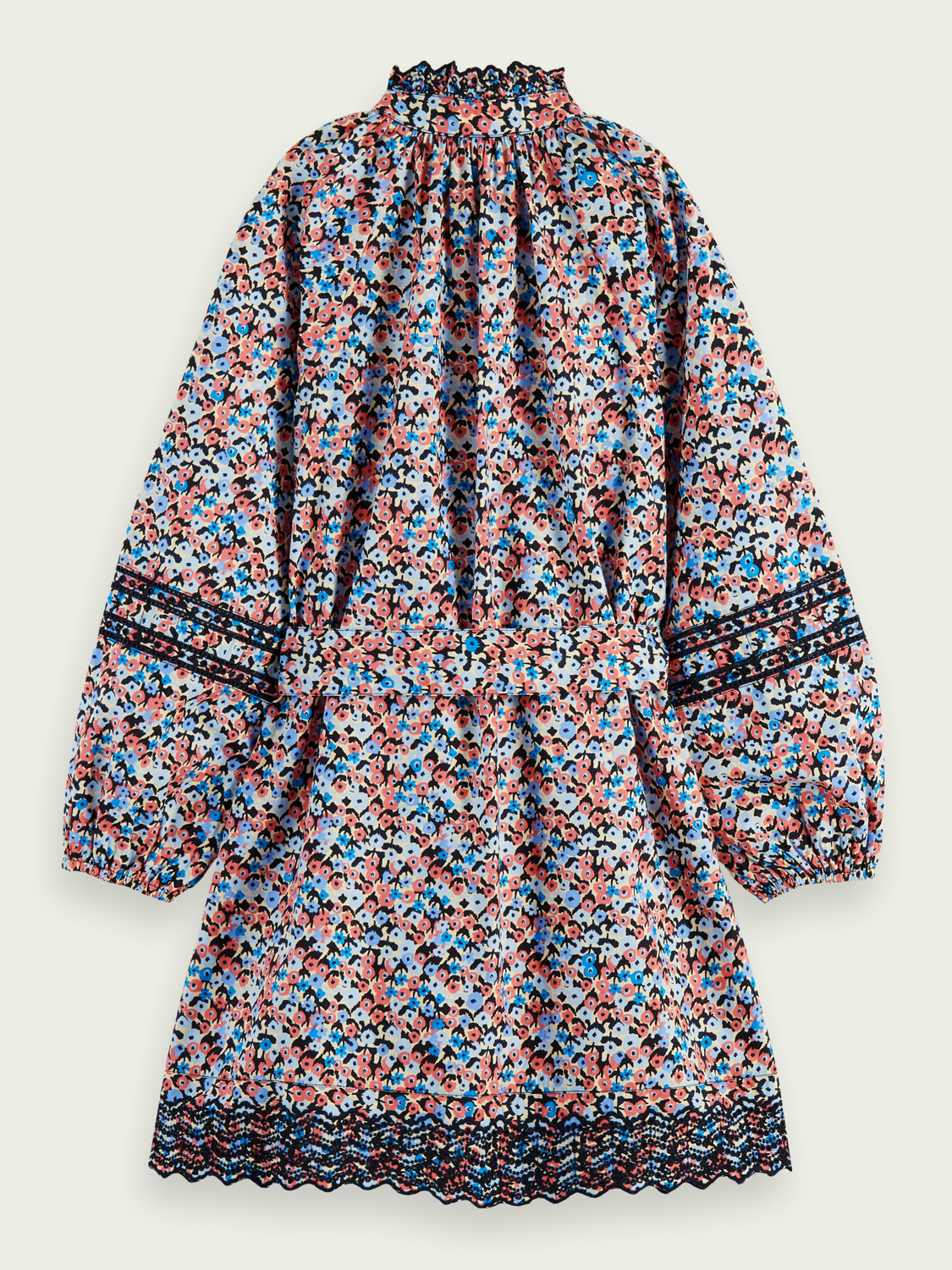 Scotch Soda Outlet | Printed Organic Cotton Long-Sleeved Shirt Dress