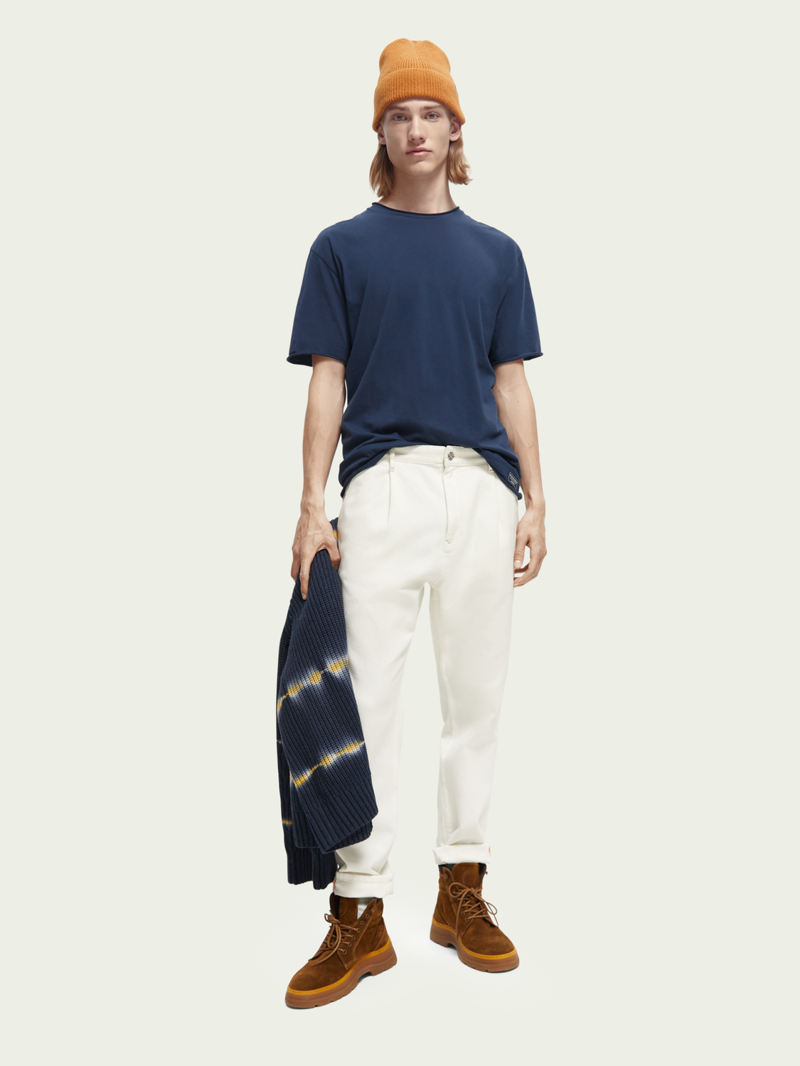 Organic Raw Edge Jersey Crewneck T-Shirt | Scotch And Soda Outlet