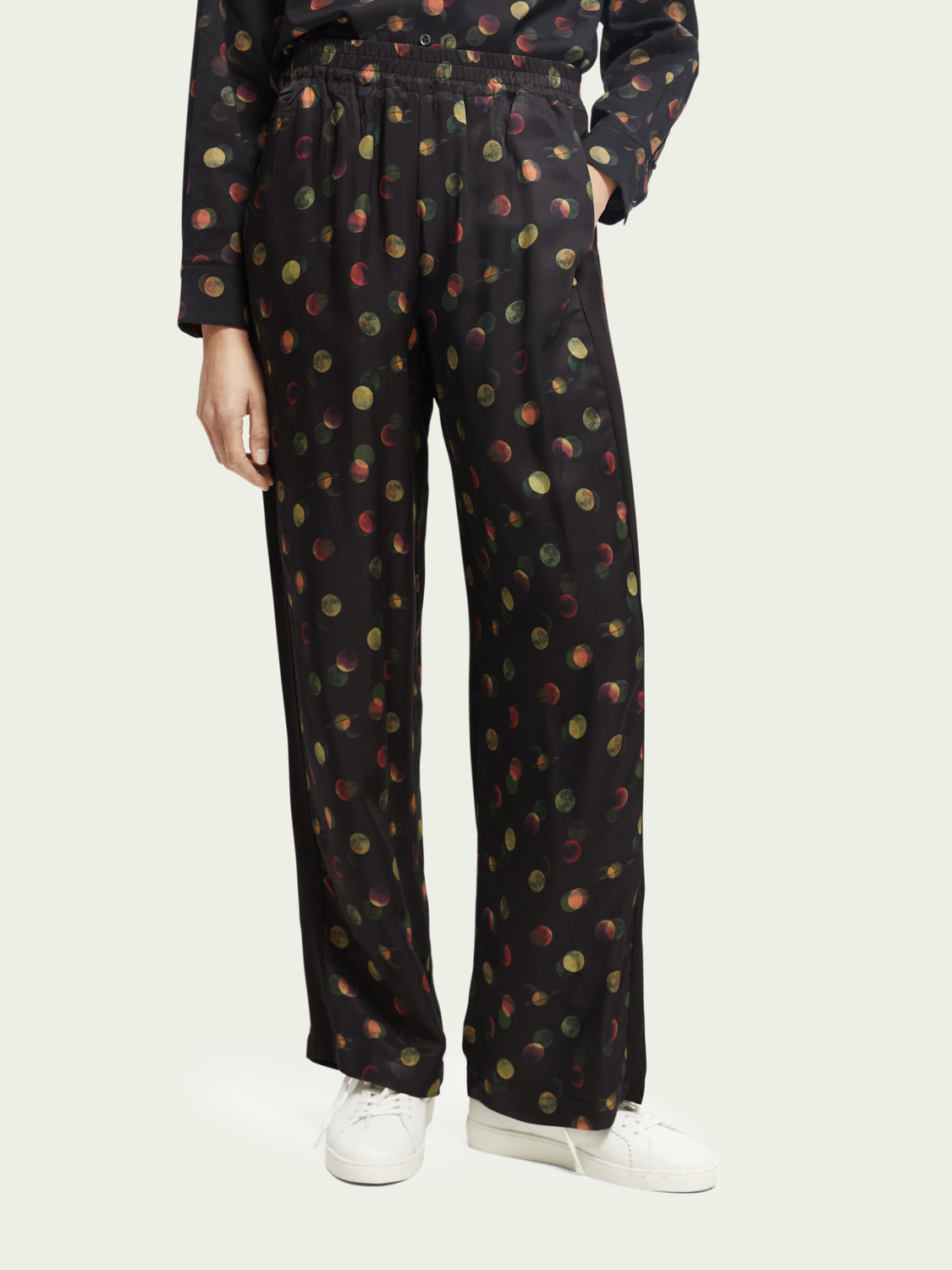 Gia Mid-Rise Wide-Leg Elasticated Trousers | scotch & soda outlet