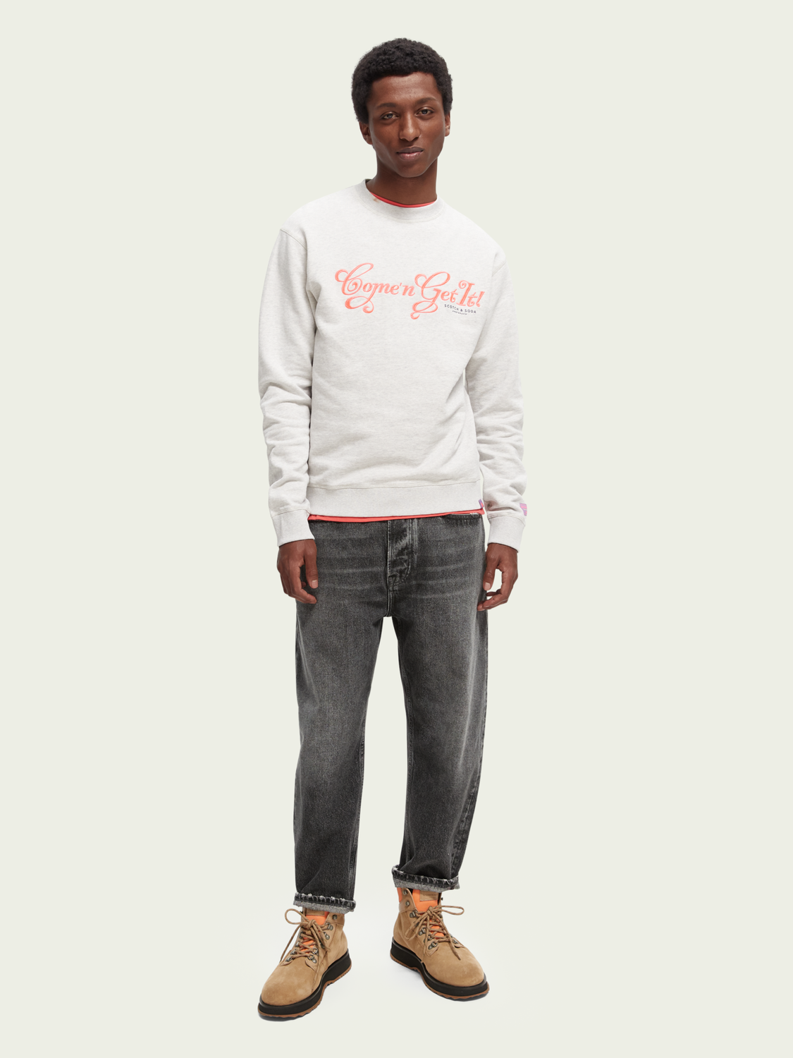 Organic Cotton Crewneck Artwork Sweatshirt | Scotch And Soda Outlet