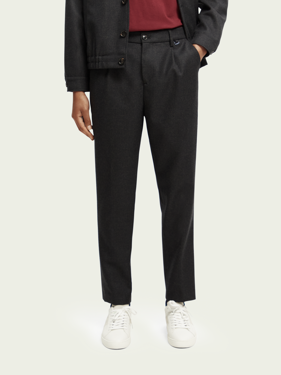 Pleated Wool-Blended Dress Trousers | Scotch And Soda Outlet