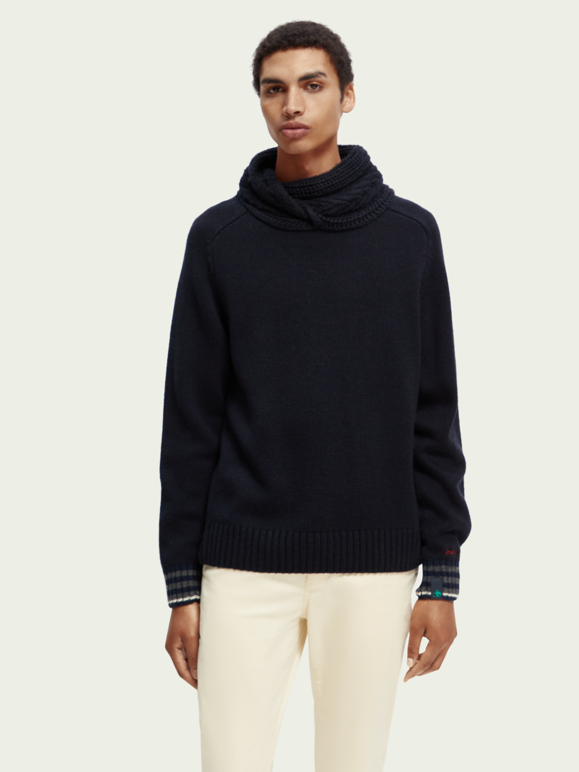 Sweater With Twisted Collar | Scotch And Soda Outlet
