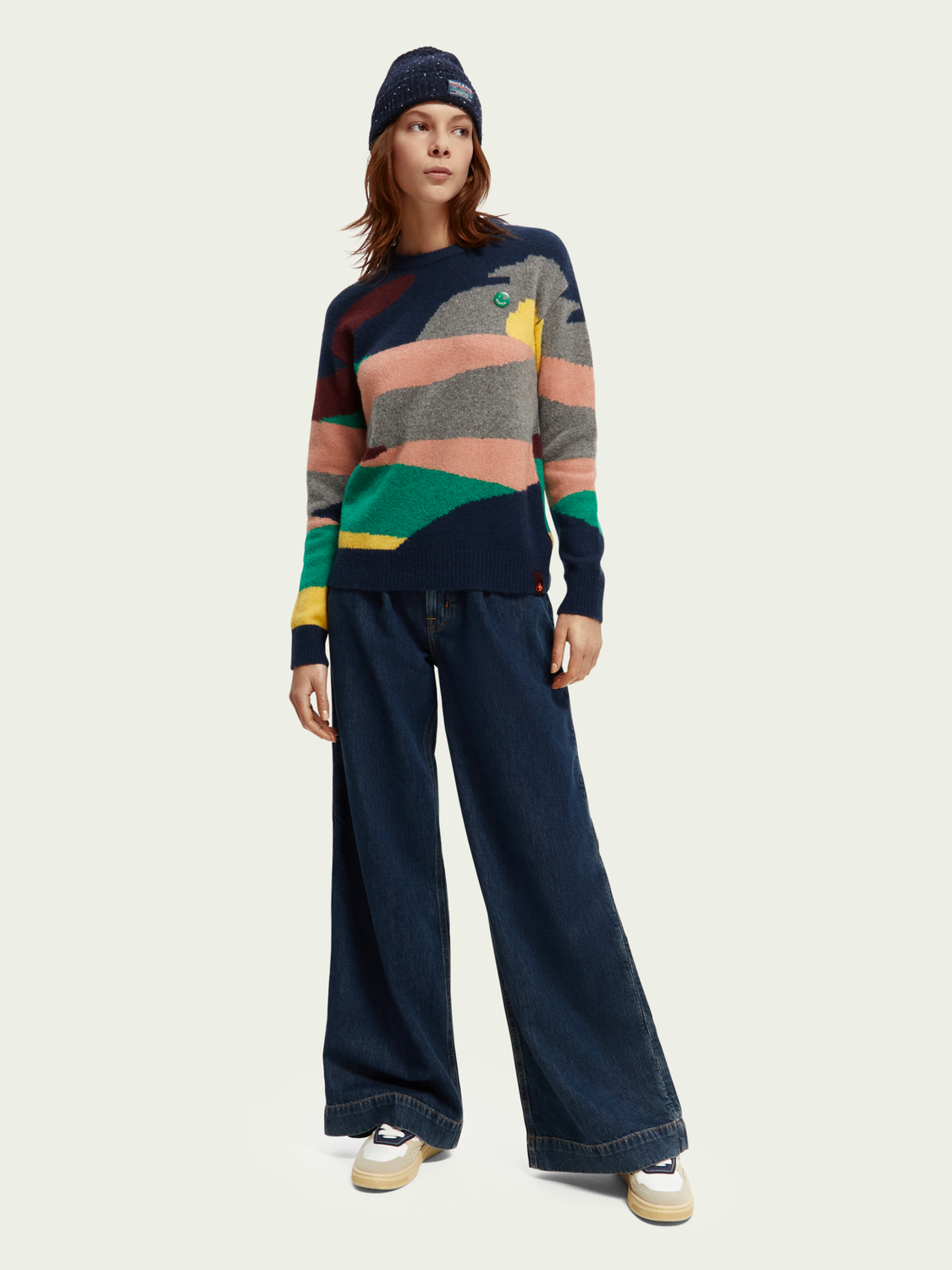 Wool-Blended Intarsia Knit Sweater | scotch & soda outlet