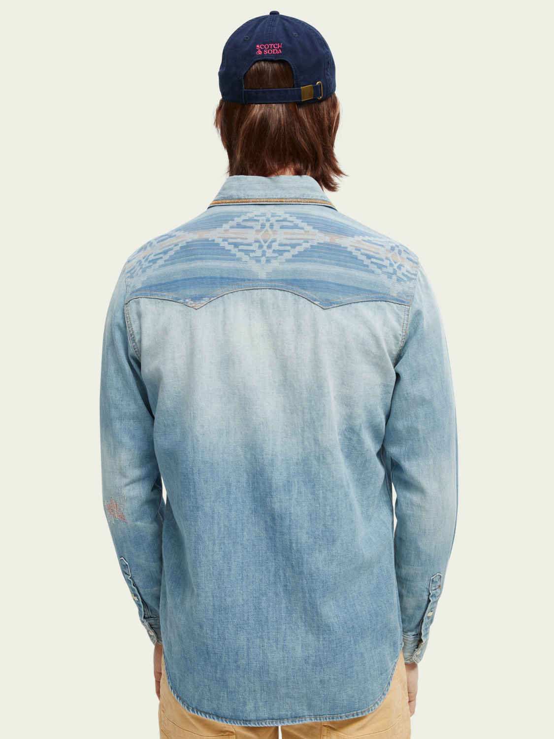 Ikat Detailed Western Denim Shirt | Scotch And Soda Outlet