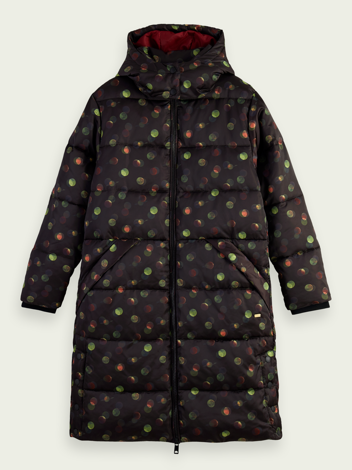 Printed Water-Repellent Long Puffer Jacket | scotch & soda outlet
