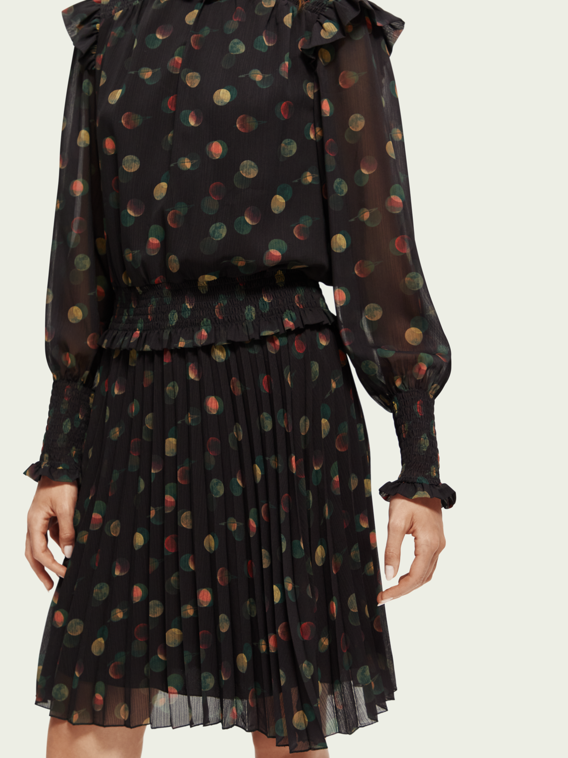 Printed Smocked Mini Dress | scotch & soda outlet