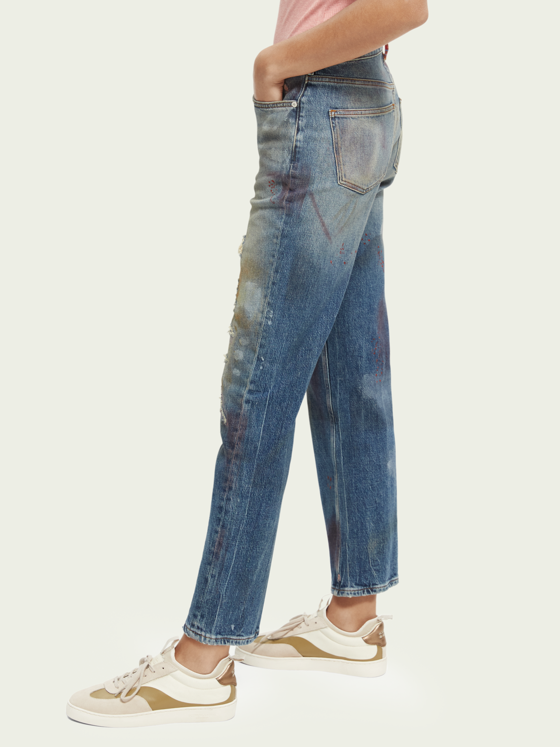 The Sky Straight Leg Distressed Jeans | scotch & soda outlet