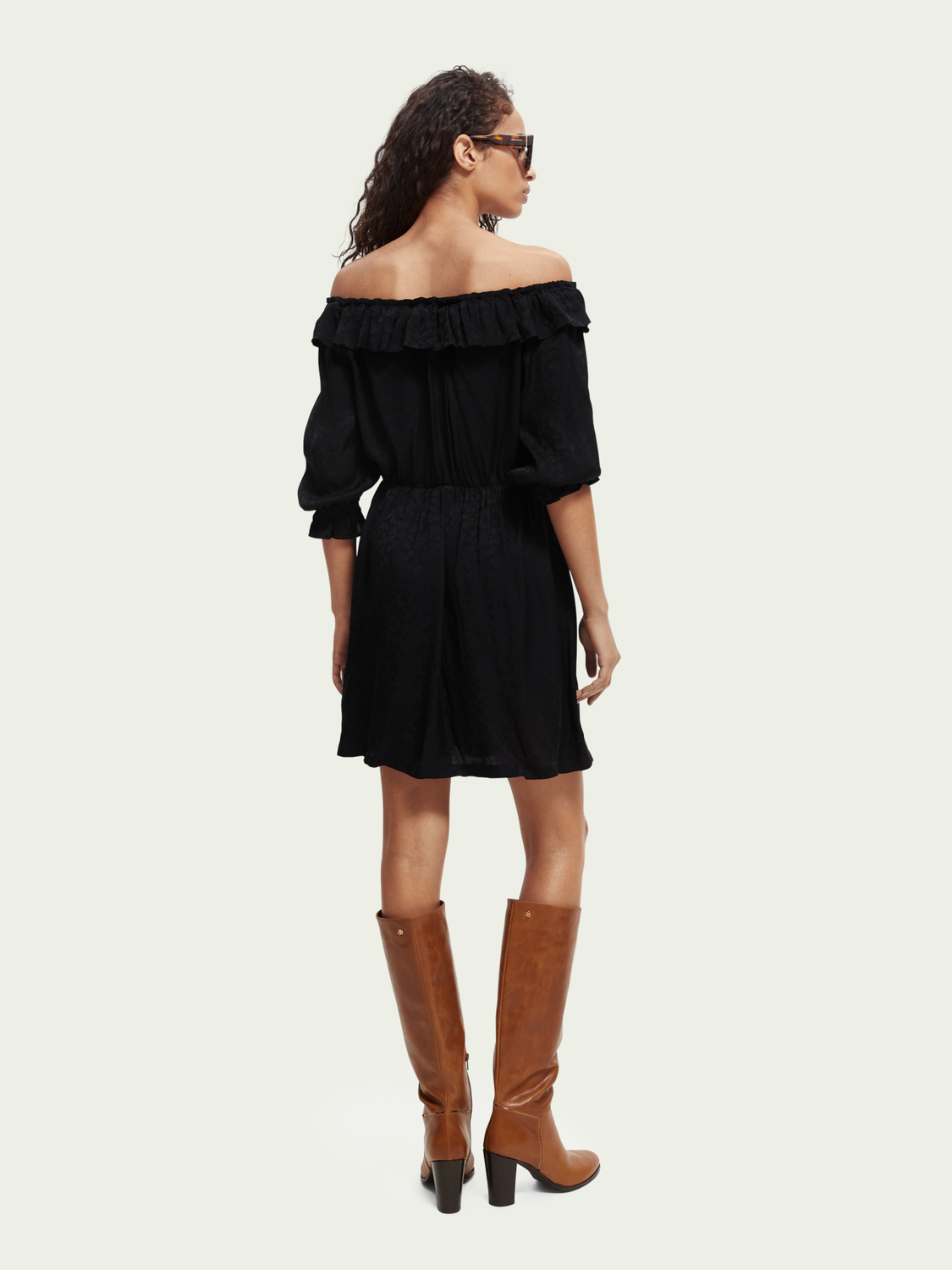 Off-Shoulder Frilled Smock Dress | scotch & soda outlet