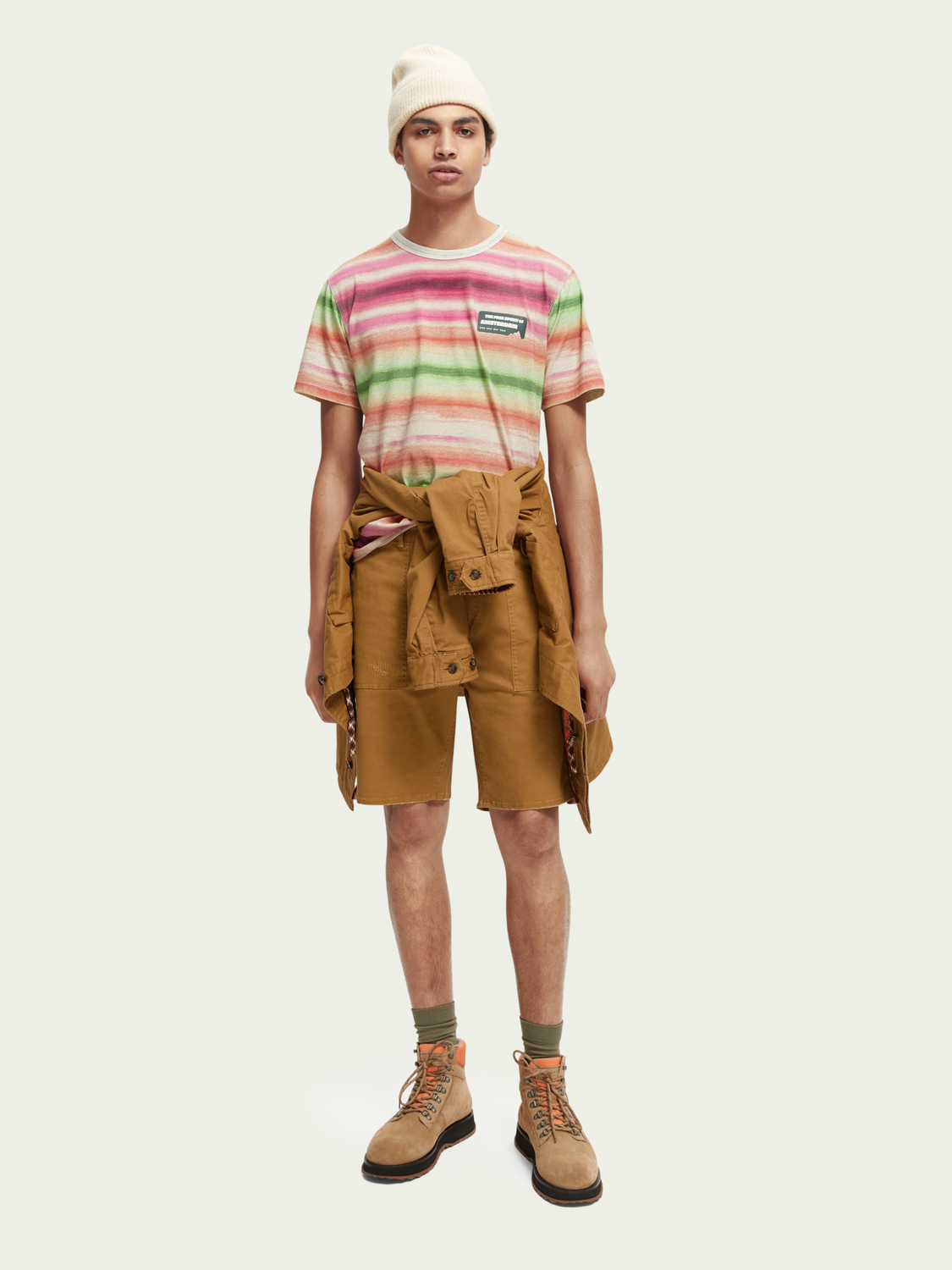 Striped Gradient Crewneck T-Shirt | Scotch And Soda Outlet
