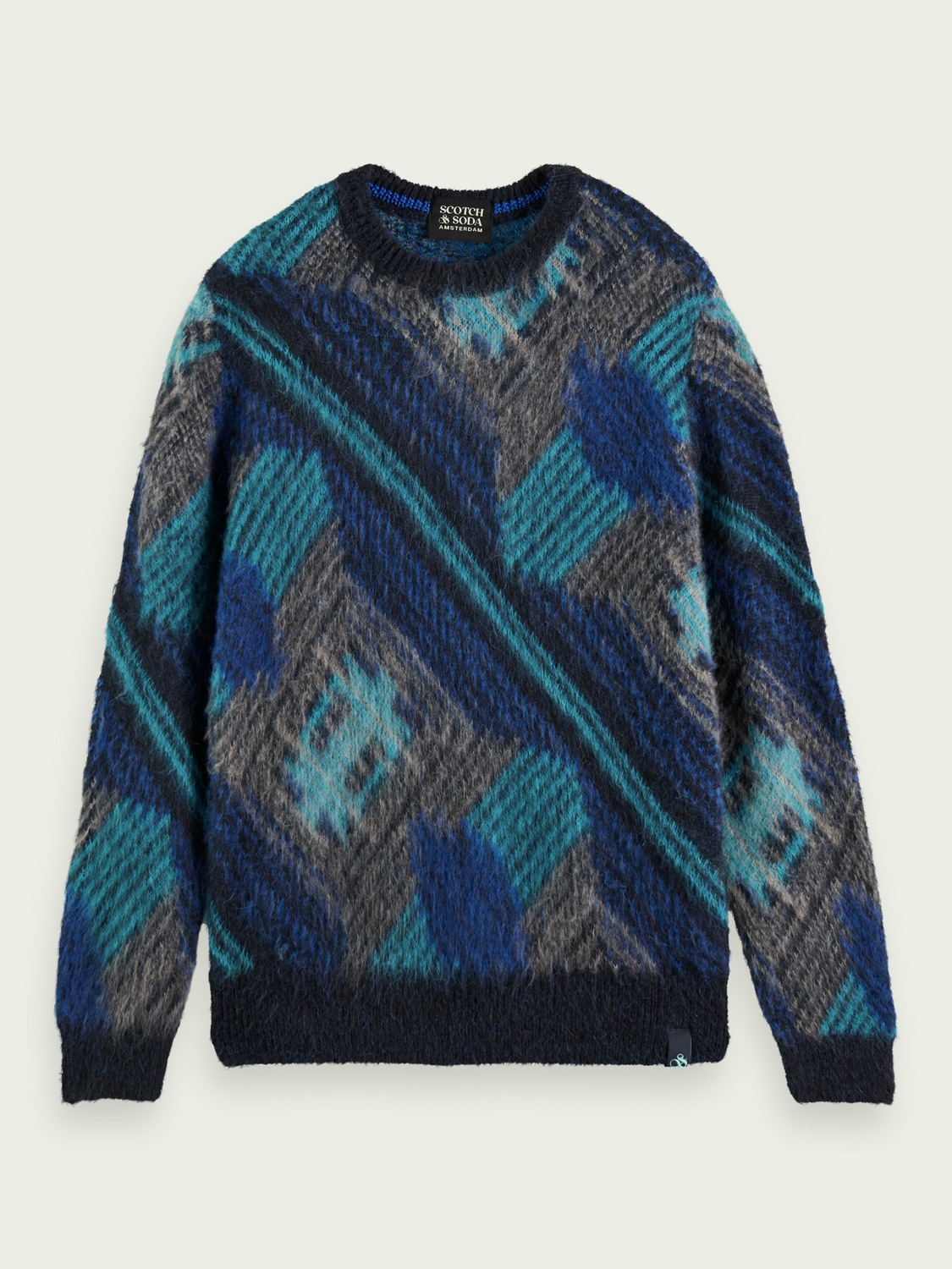 Multi-Coloured Panelled Jacquard Sweater | Scotch And Soda Outlet