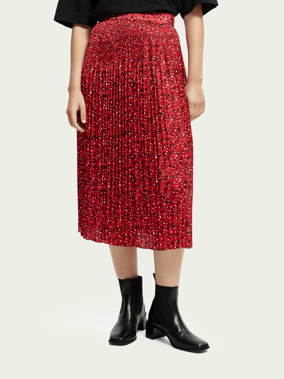 Printed Midi-Length Skirt | scotch & soda outlet