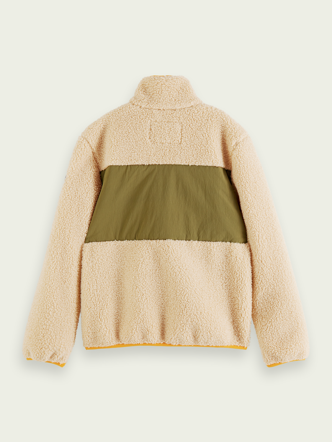 Contrast Panelled Zip-Through Teddy Jacket