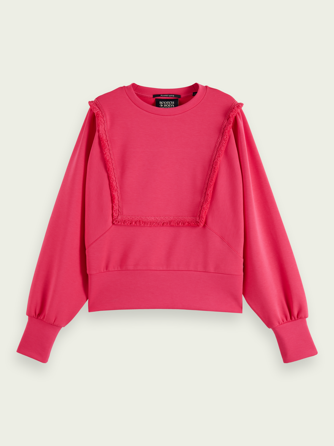 Fringed Oversized Raglan Sweatshirt | scotch & soda outlet