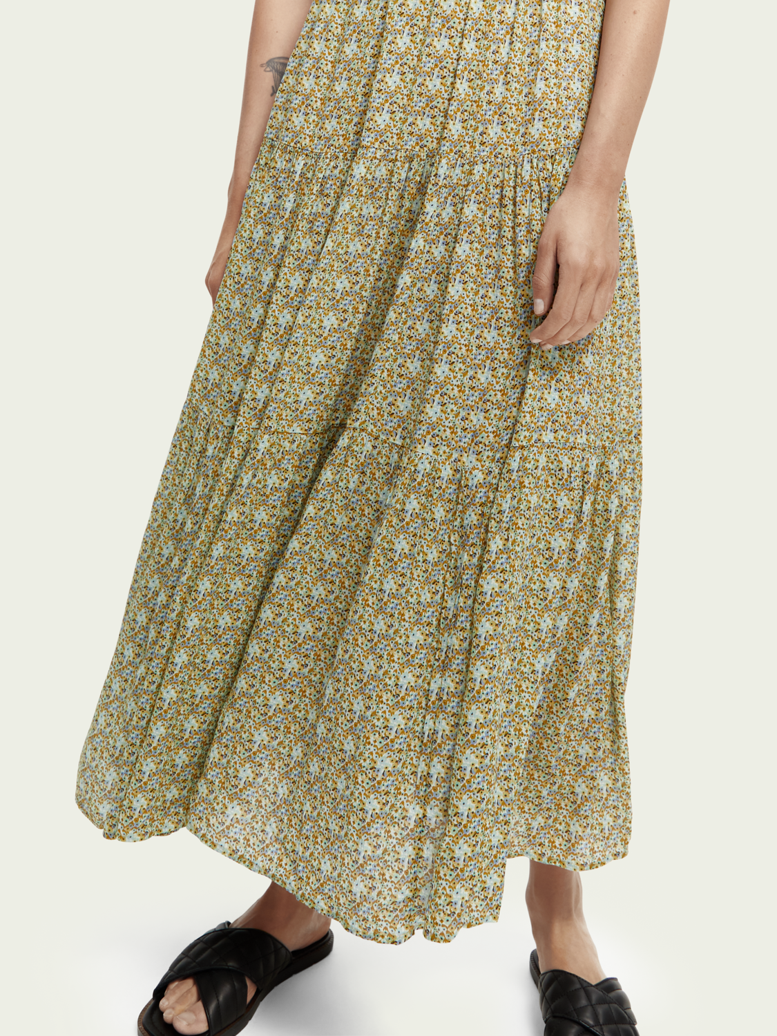 Full-Length Tiered Strap Dress | scotch & soda outlet