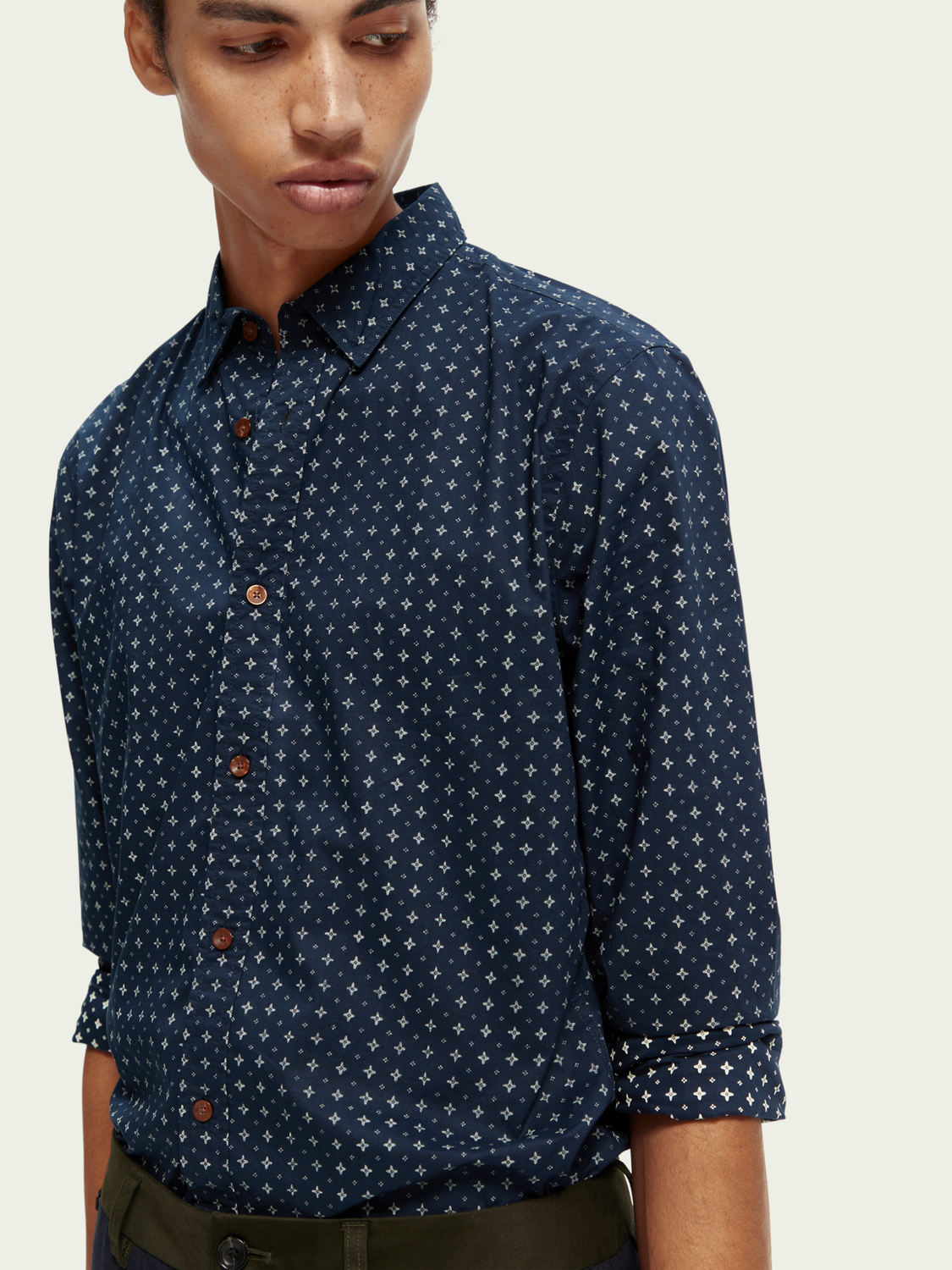 Slim Fit Printed Poplin Shirt | Scotch And Soda Outlet