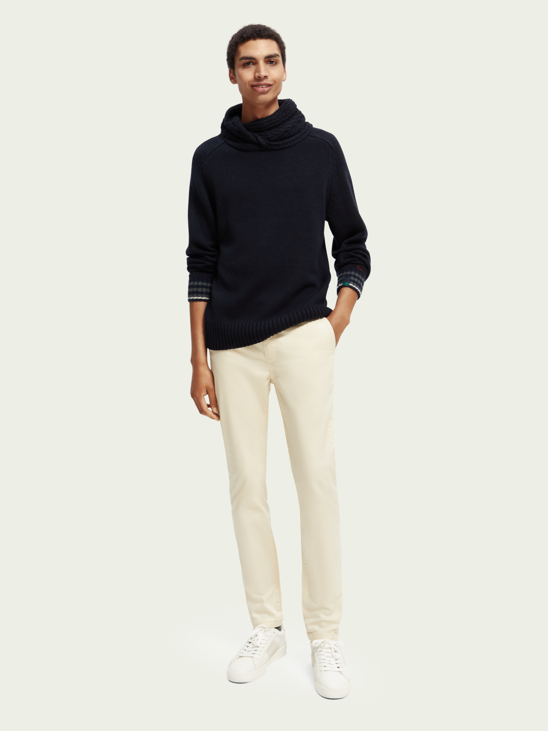 Sweater With Twisted Collar | Scotch And Soda Outlet