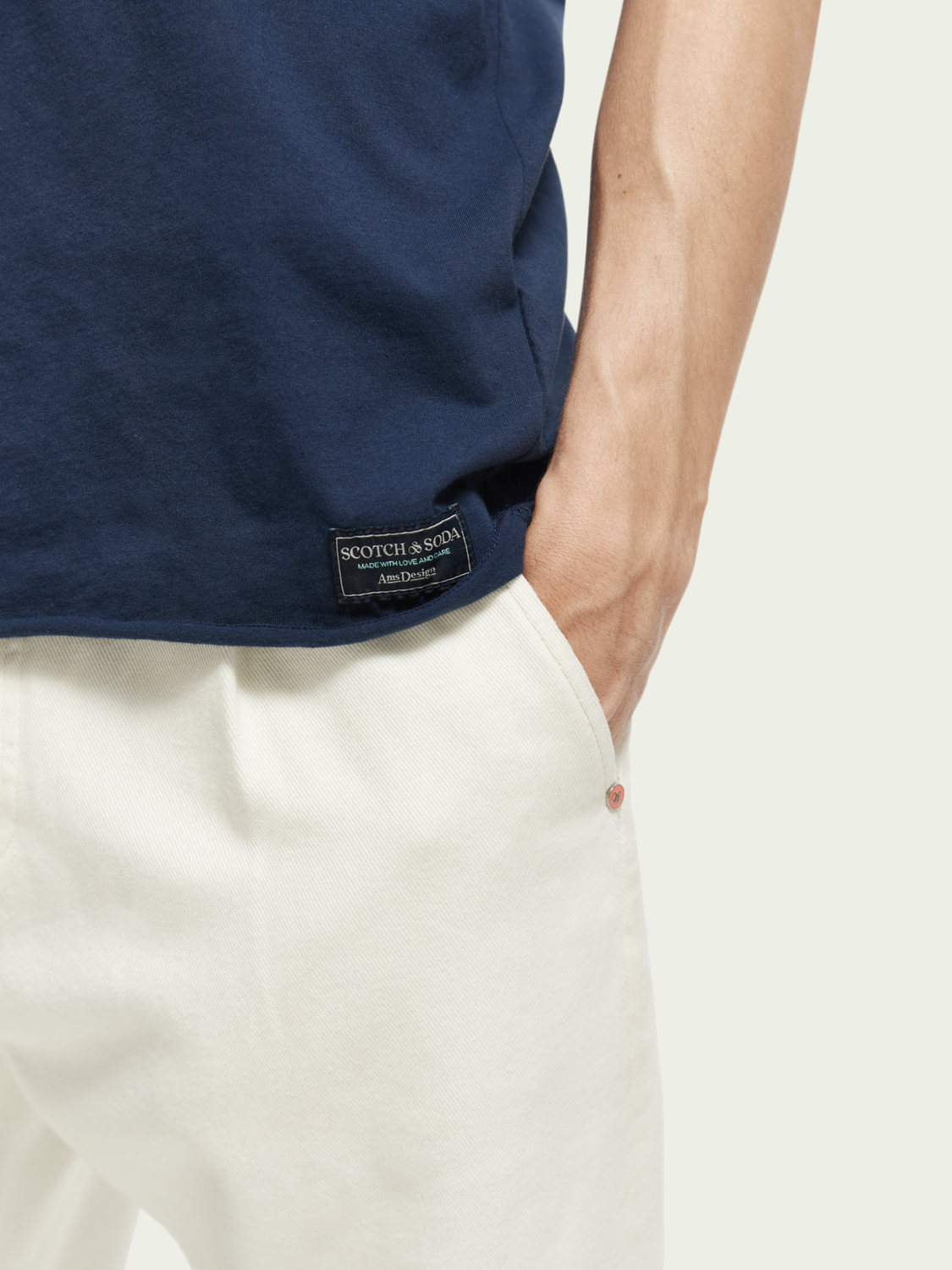 Organic Raw Edge Jersey Crewneck T-Shirt | Scotch And Soda Outlet