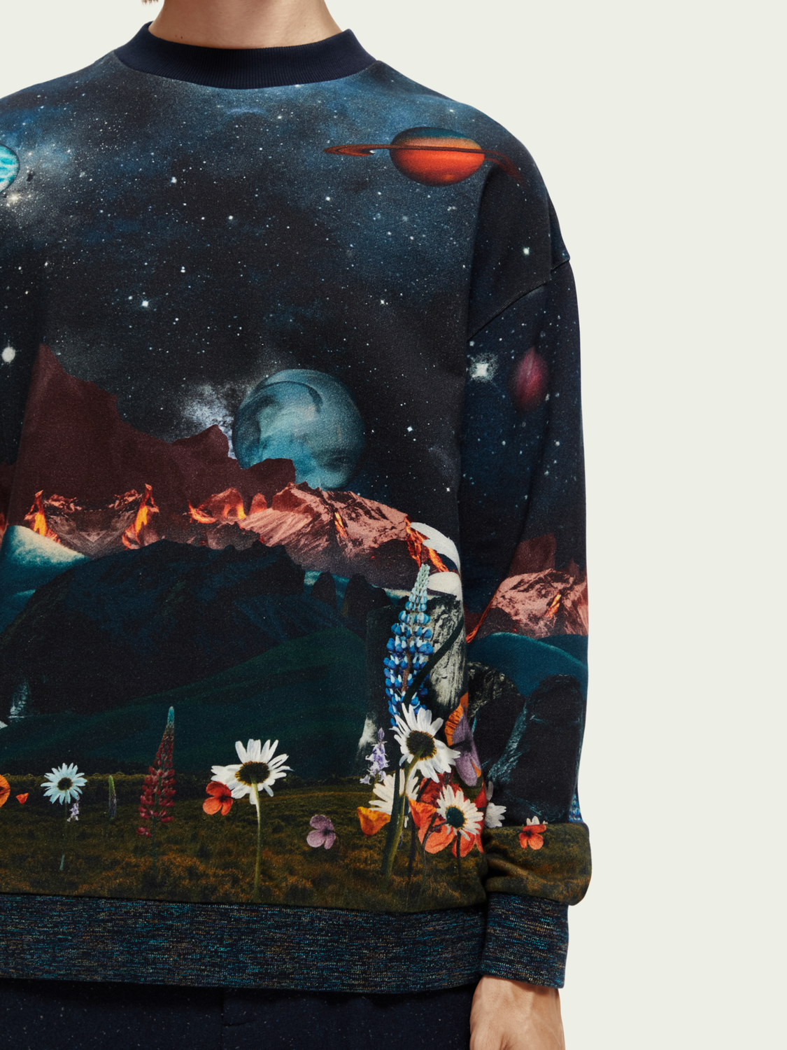 Printed Organic Cotton Felpa Sweatshirt | Scotch And Soda Outlet