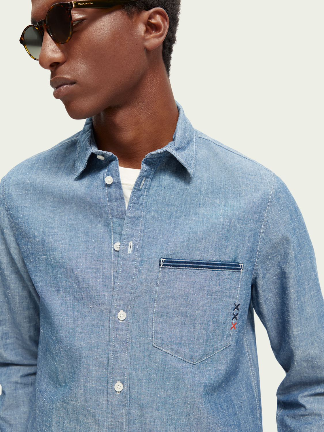 Pocketed Chambray Shirt | Scotch And Soda Outlet