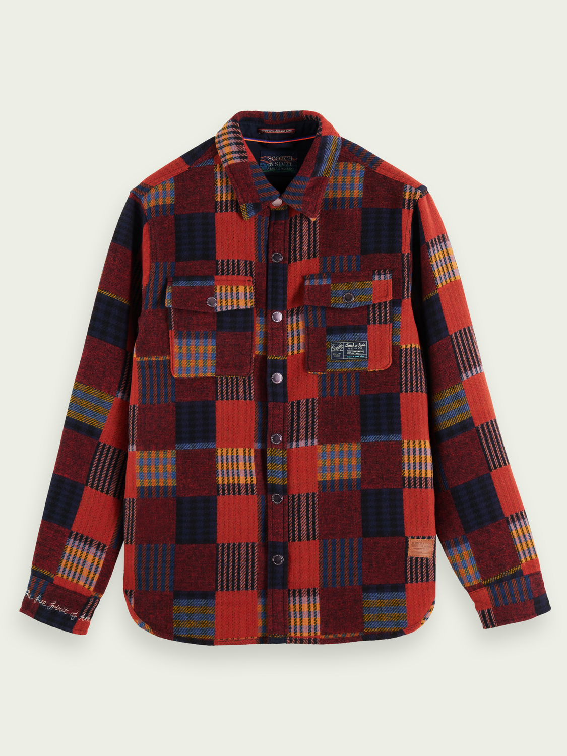 Patched Check Jacquard Overshirt | Scotch And Soda Outlet