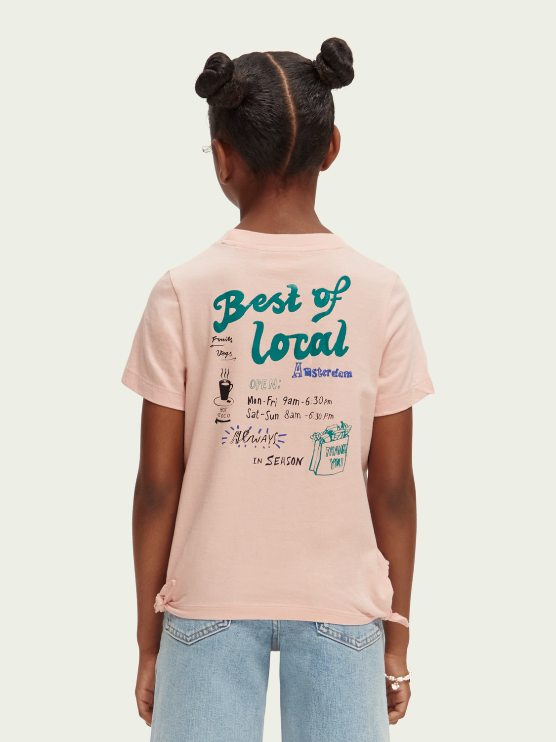 Artwork & Knotted Hem Organic Cotton T-Shirt