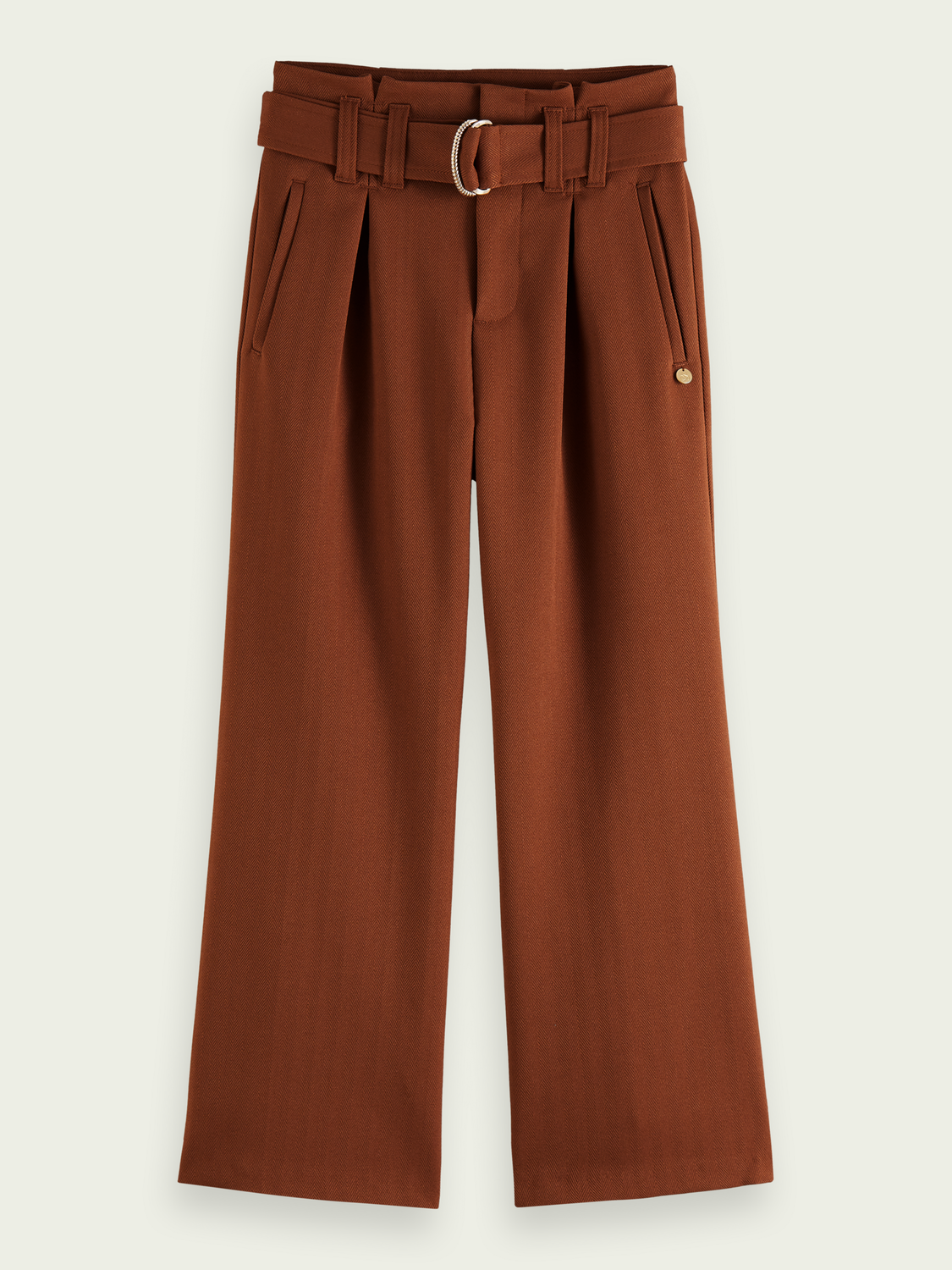 High-Rise Wide Leg Paper Bag Trousers