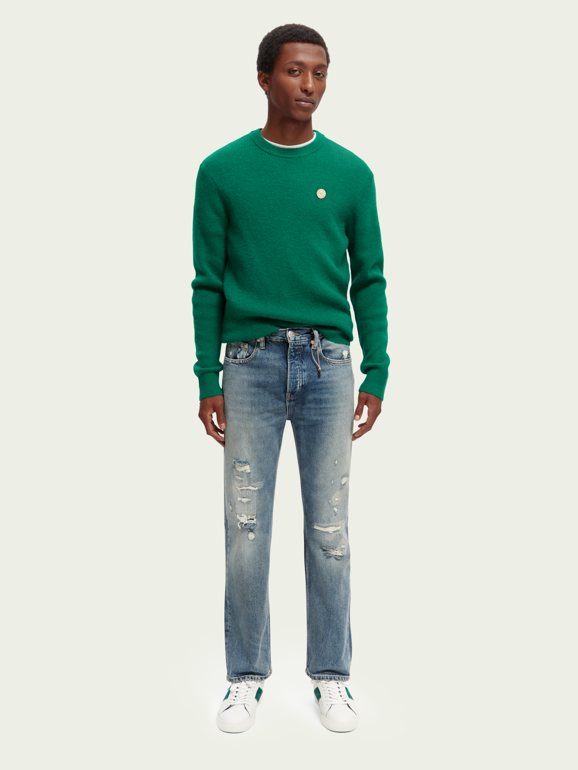 The Vert Straight Leg Distressed Jeans | Scotch And Soda Outlet