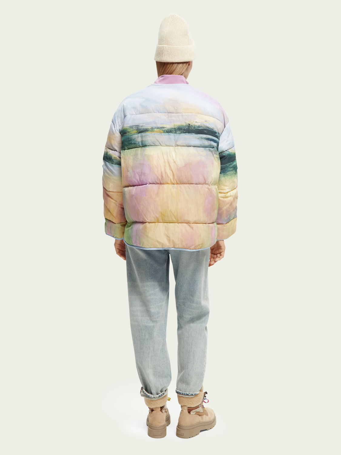 Oversized Water-Repellent Watercolour Puffer Jacket | scotch & soda outlet