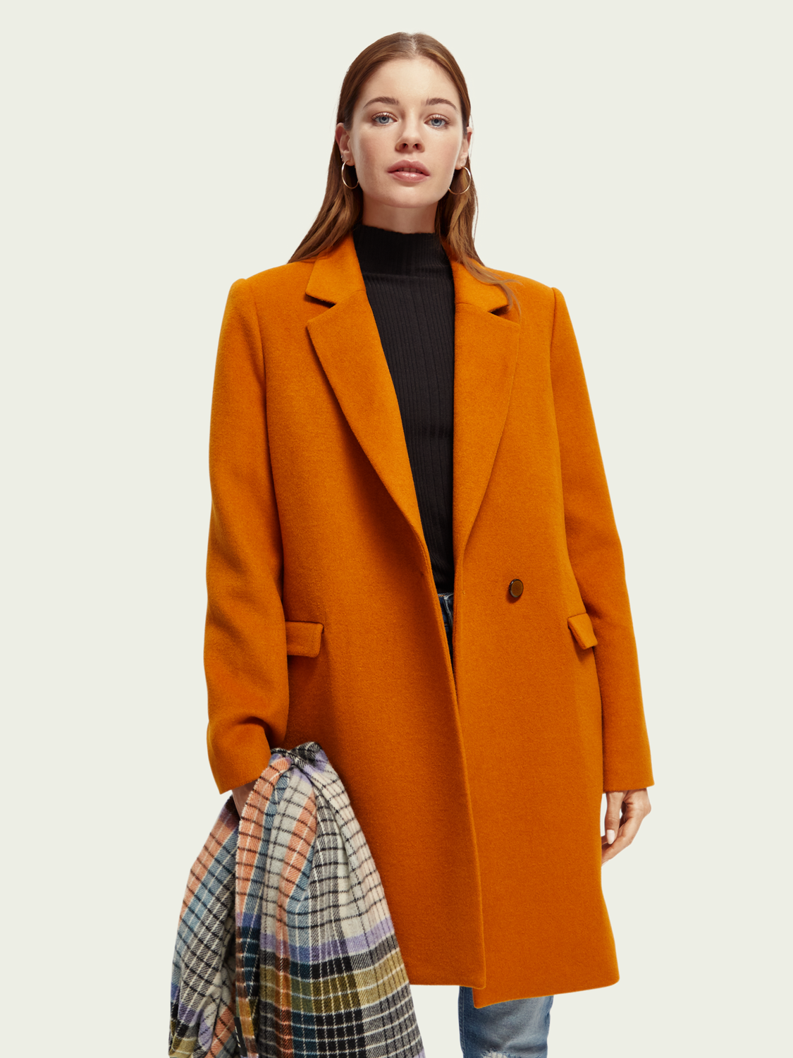 Tailored Single-Breasted Wool-Blended Coat | scotch & soda outlet