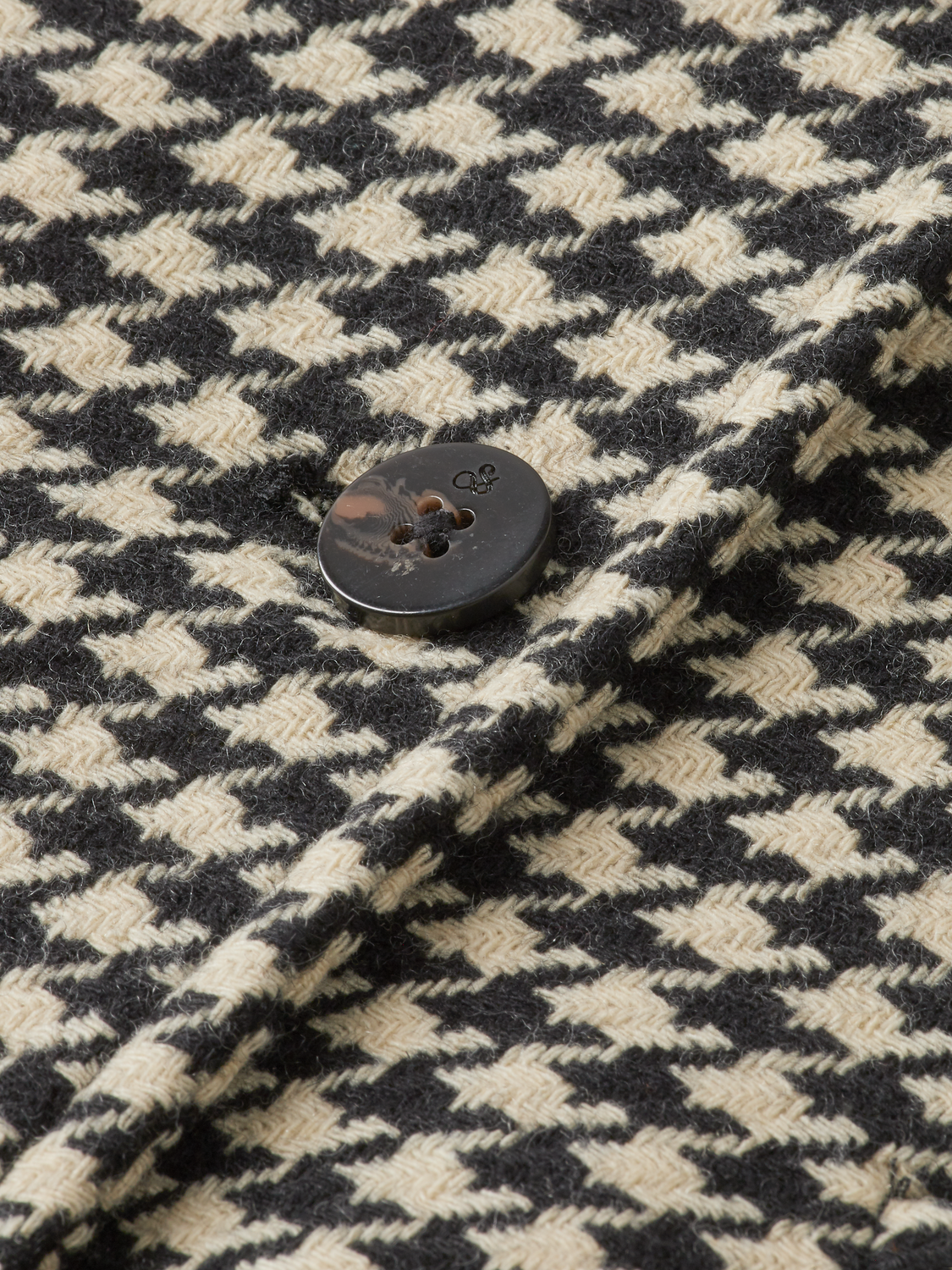 Yarn-Dyed Houndstooth Wool-Blended Jacket