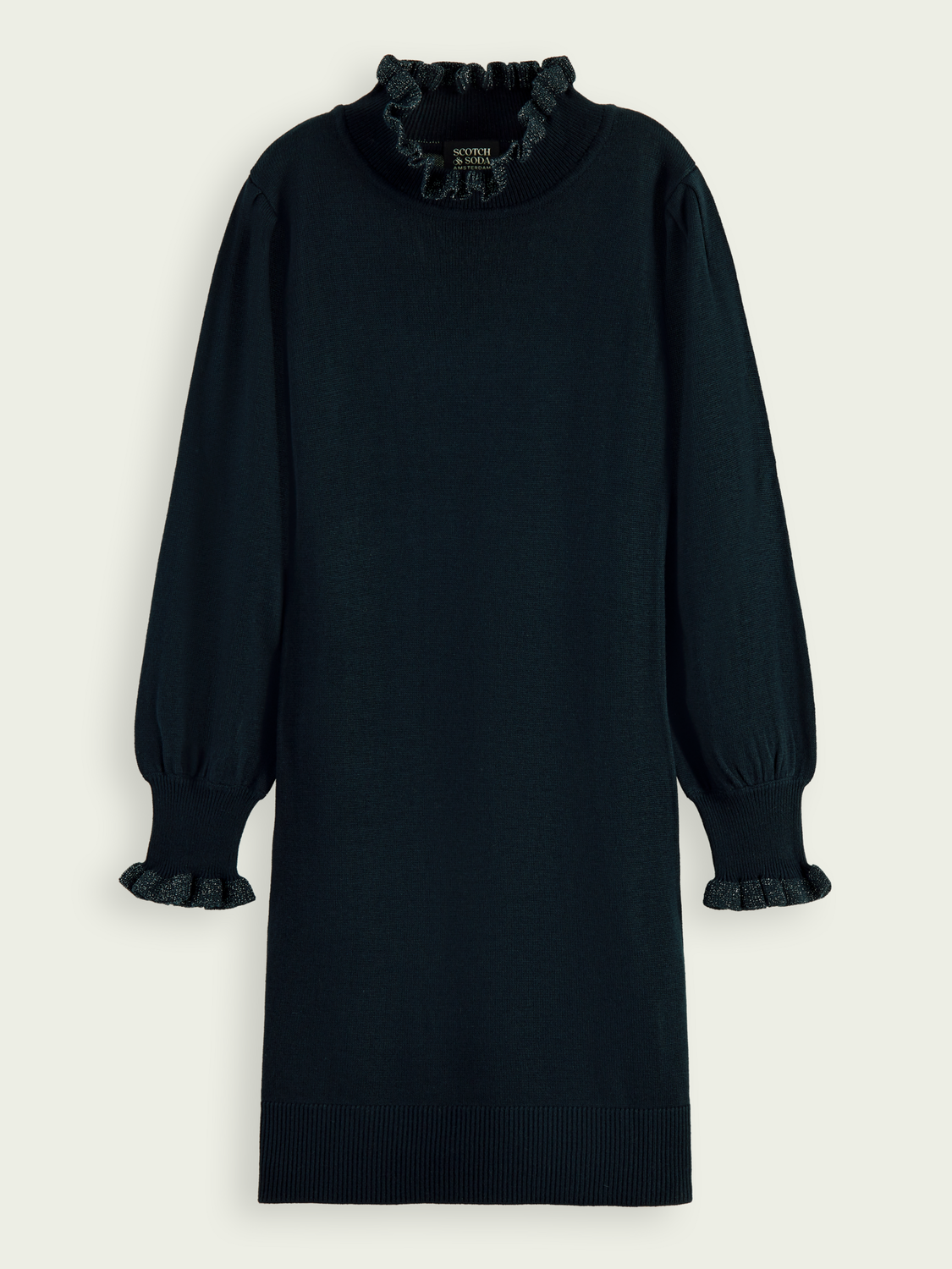 Scotch Soda Outlet | Fitted Knit Midi-Length Long-Sleeve Dress