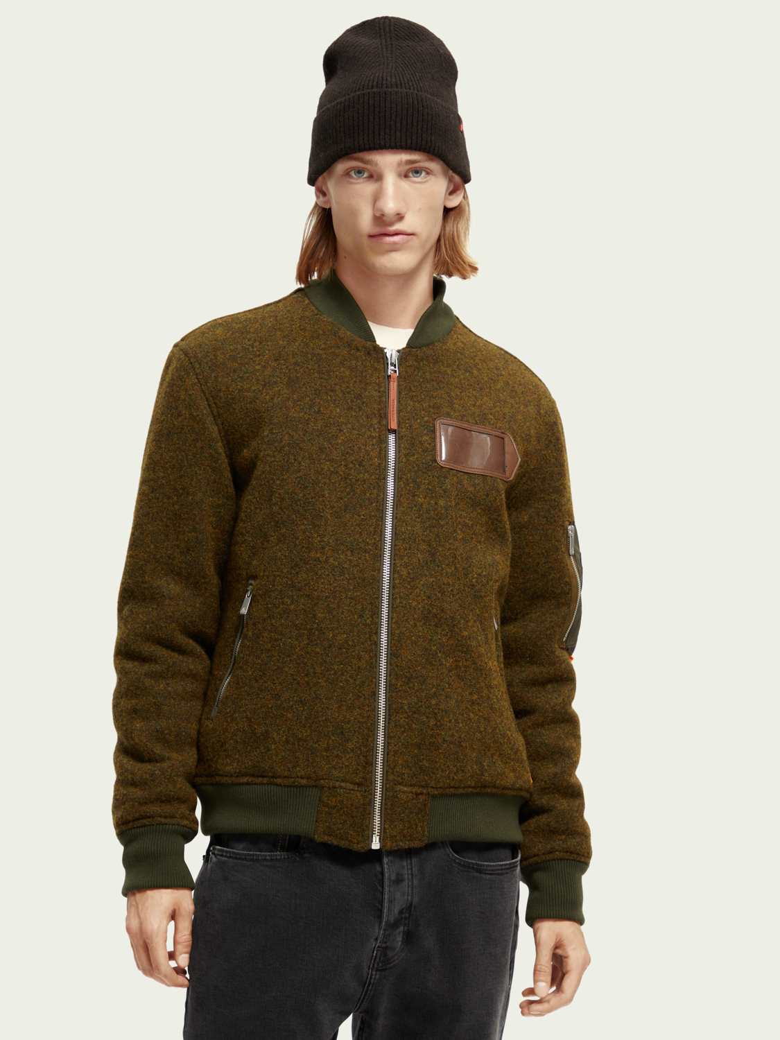 Wool-Blended Bomber Jacket | Scotch And Soda Outlet
