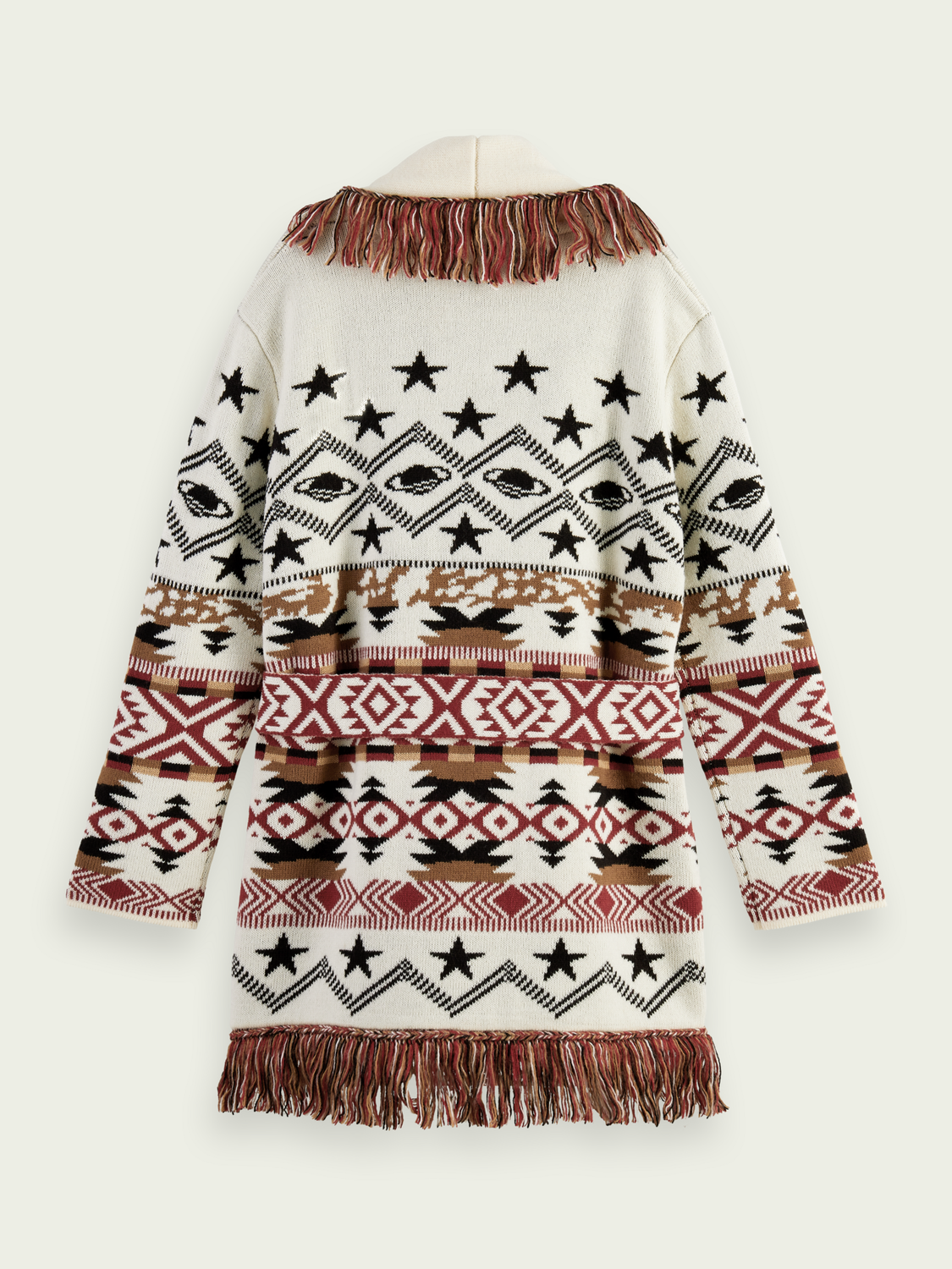 Jacquard Woven Fringed Cardigan | scotch & soda outlet
