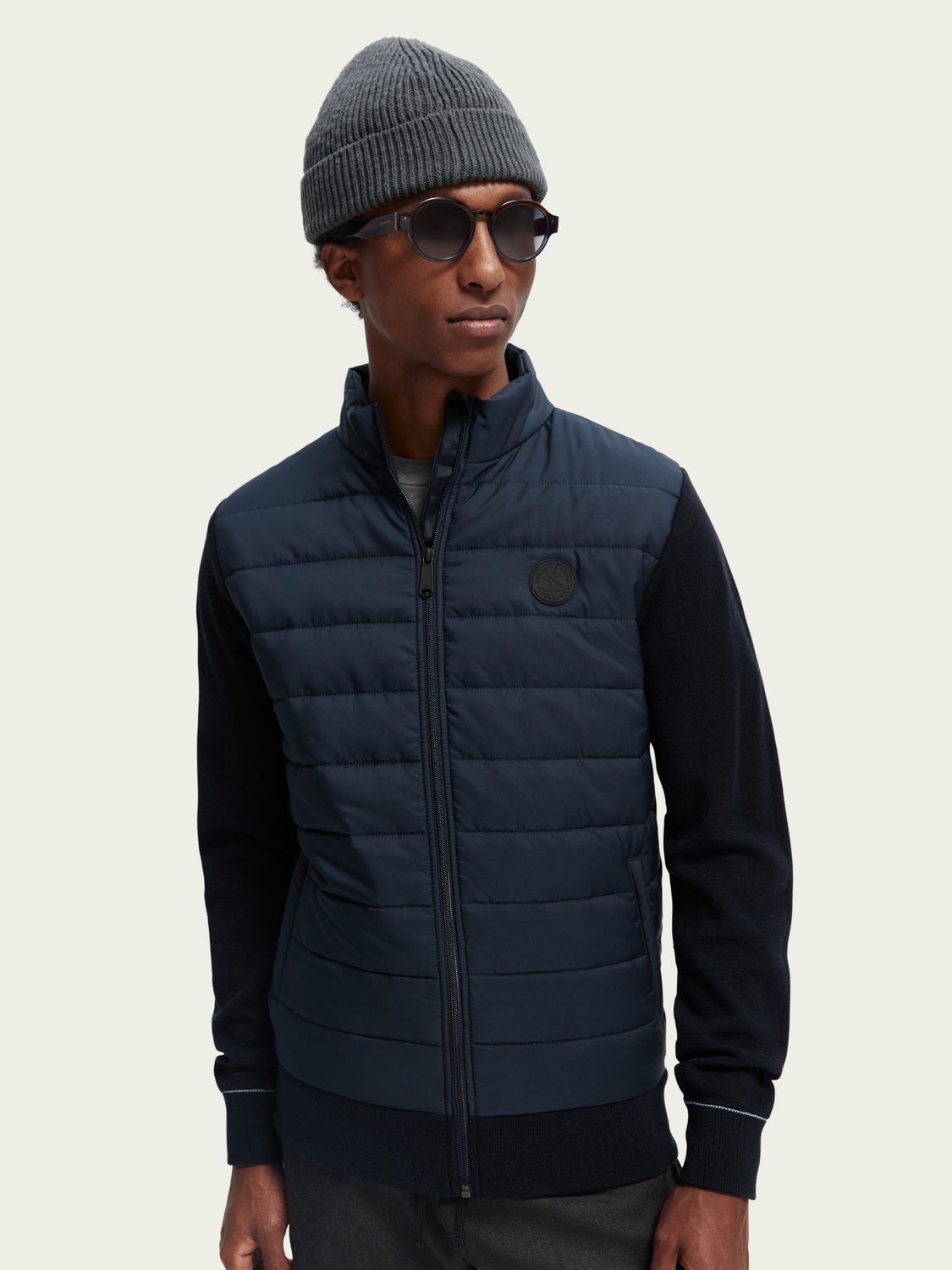 Padded Jacket With Knit Sleeves | Scotch And Soda Outlet
