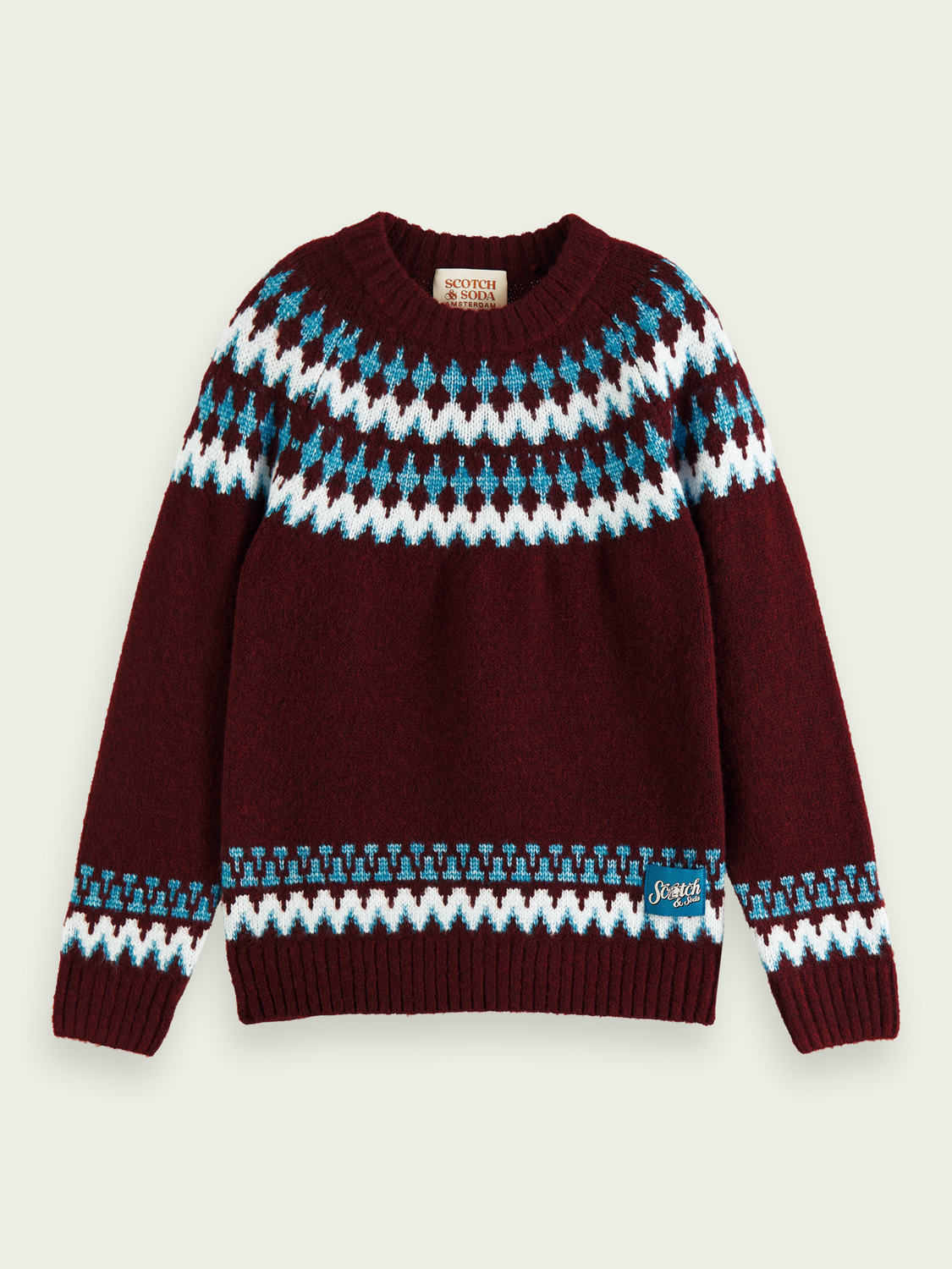 Intarsia Crewneck Sweater