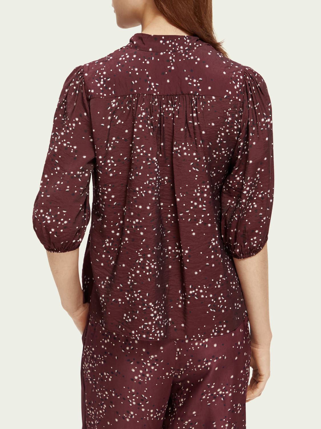 Puffed Sleeve Smocked Top | scotch & soda outlet