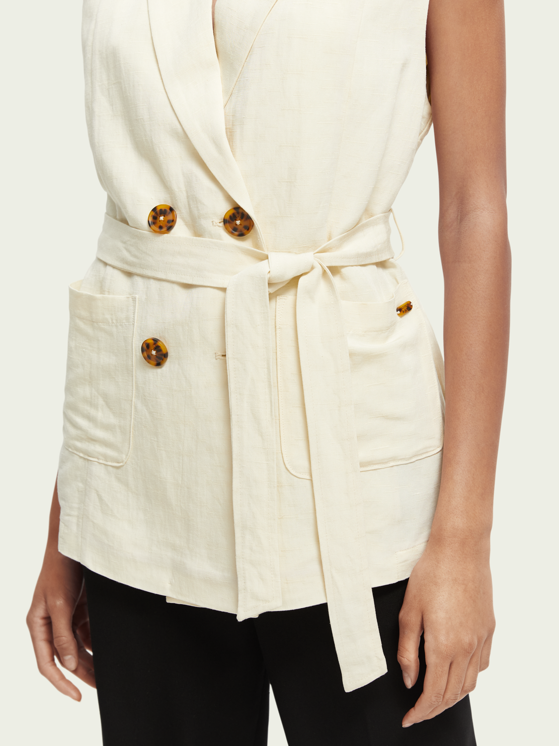 Belted Double-Breasted Gilet | scotch & soda outlet