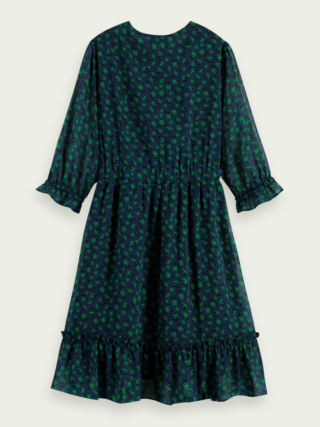 Printed Midi-Length 3/4-Length Dress