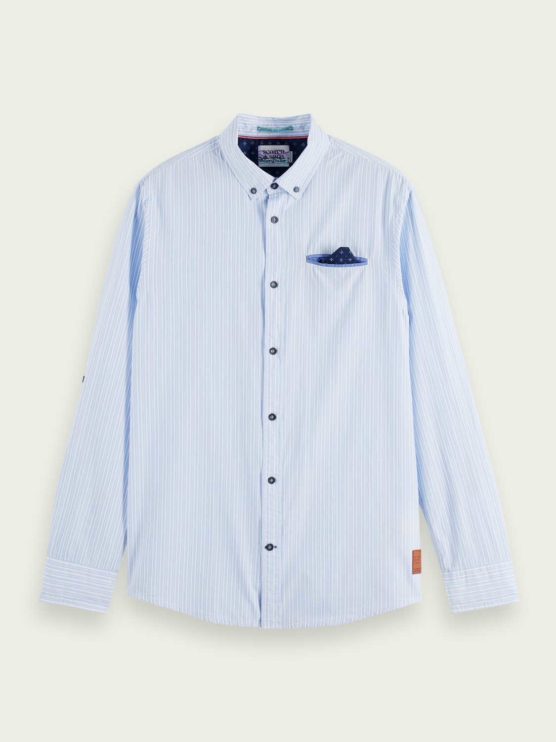 Regular Fit Pocketed Striped Shirt With Sleeve Adjustment | Scotch And Soda Outlet
