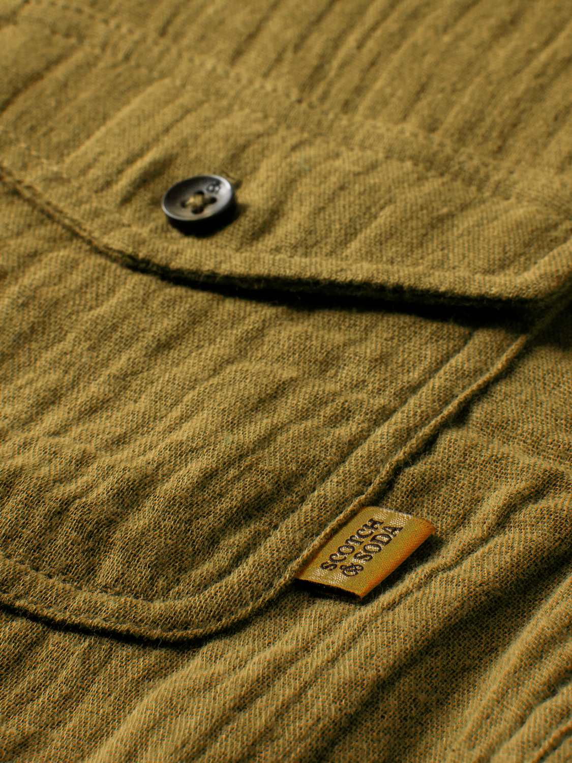 Regular-Fit Bonded Cotton Long-Sleeve Shirt