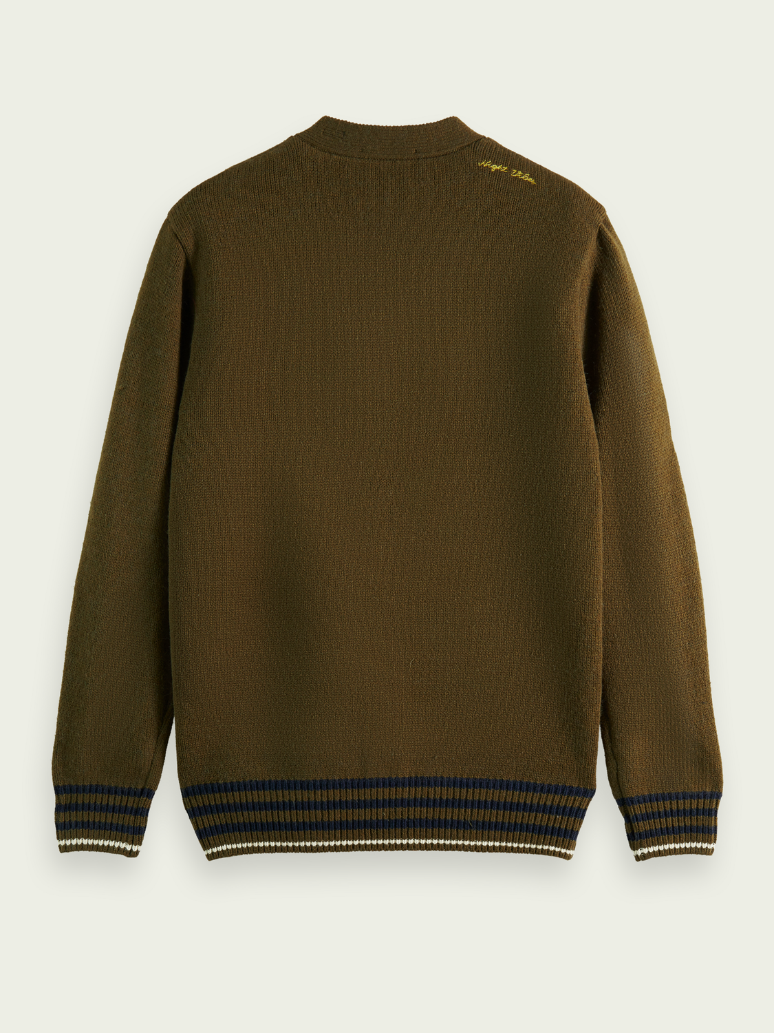 Patched-On Artwork V-Neck Cardigan | Scotch And Soda Outlet