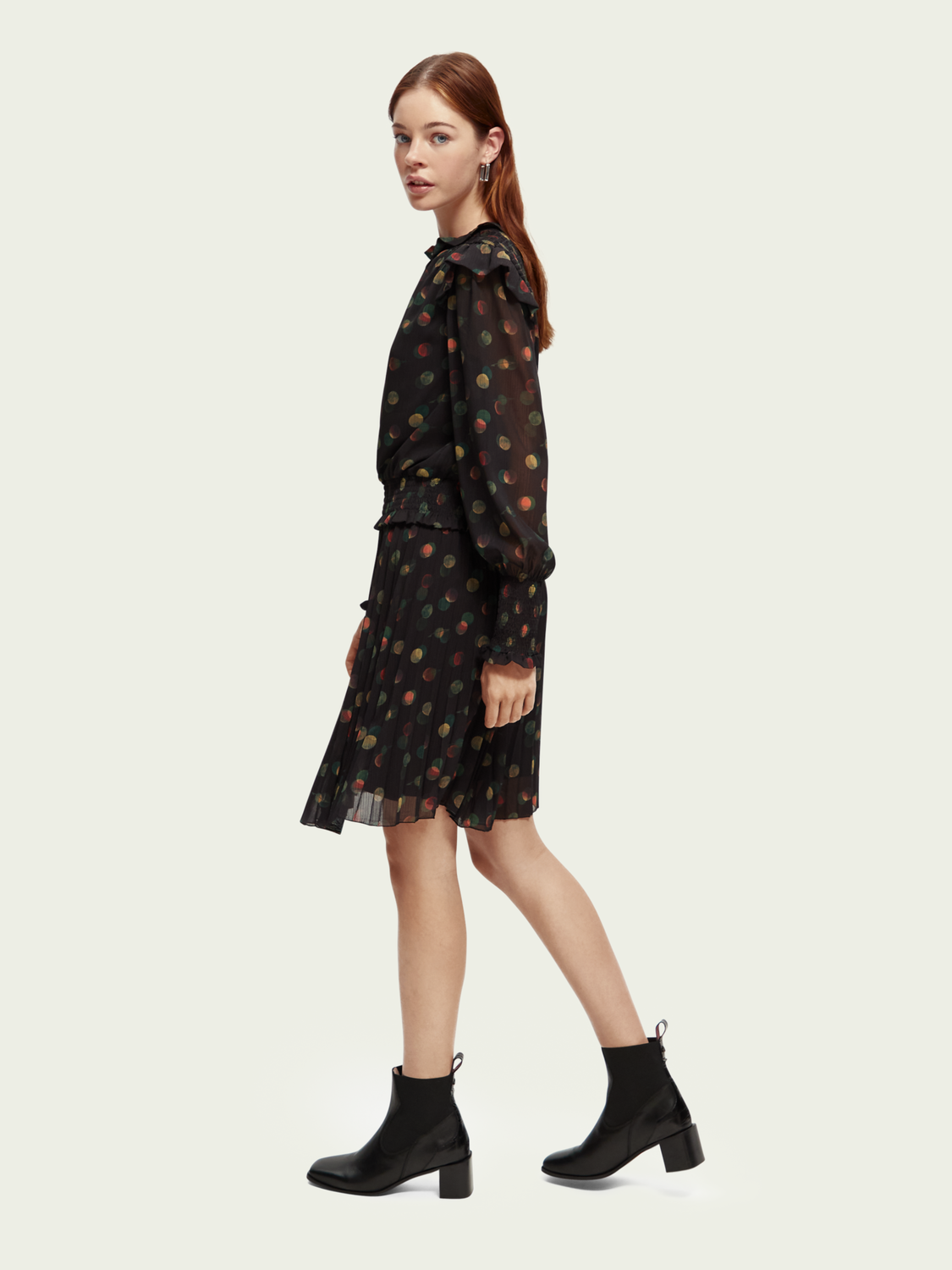 Printed Smocked Mini Dress | scotch & soda outlet