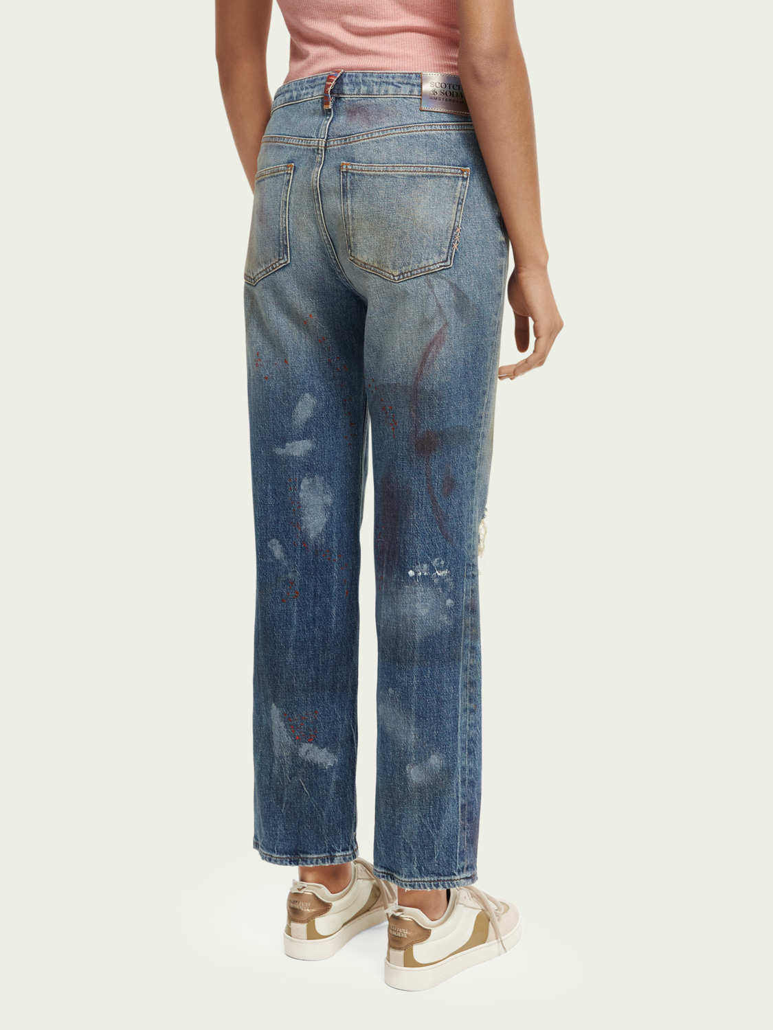 The Sky Straight Leg Distressed Jeans | scotch & soda outlet
