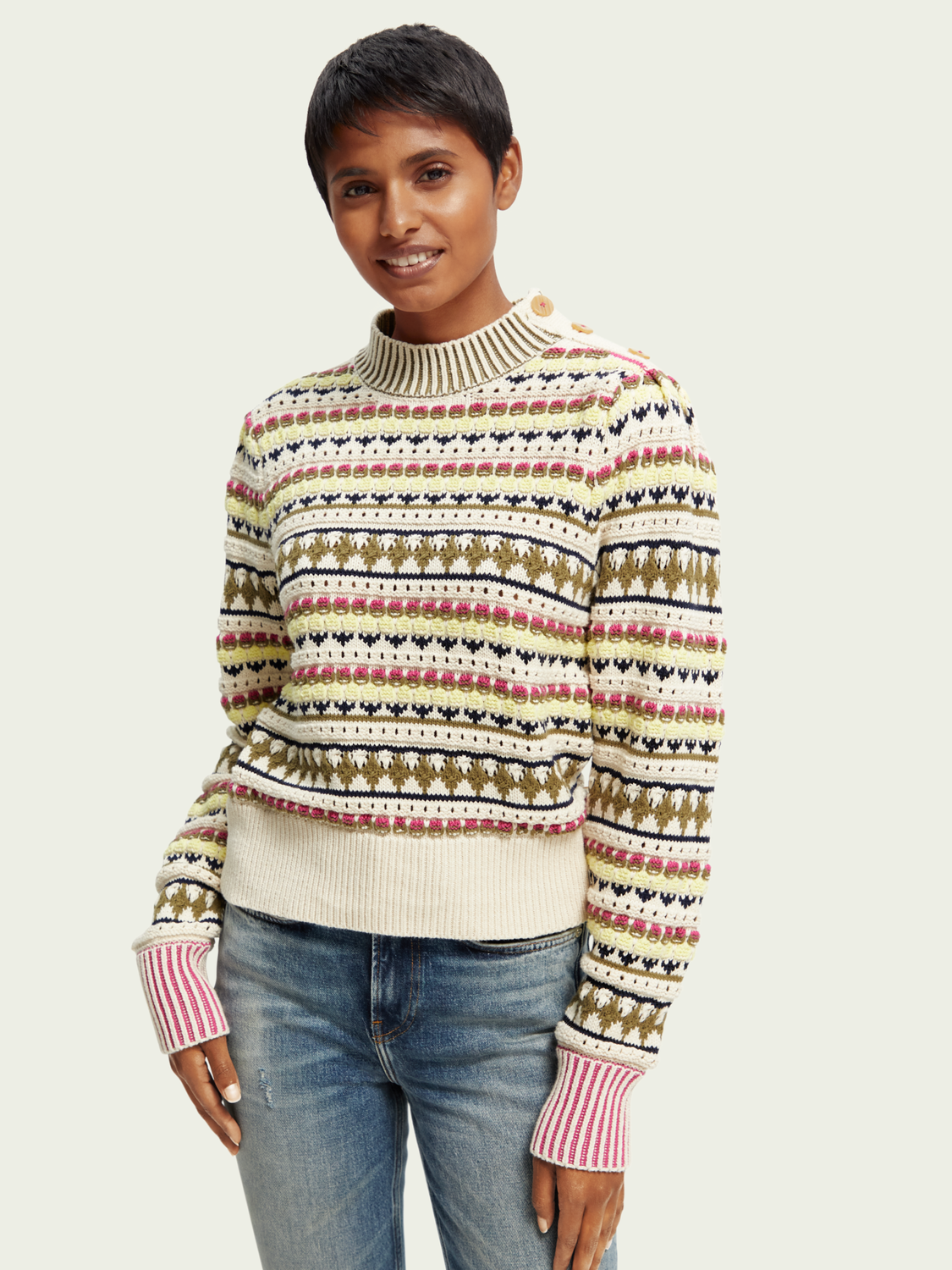 Mixed Stitch Sweater | scotch & soda outlet