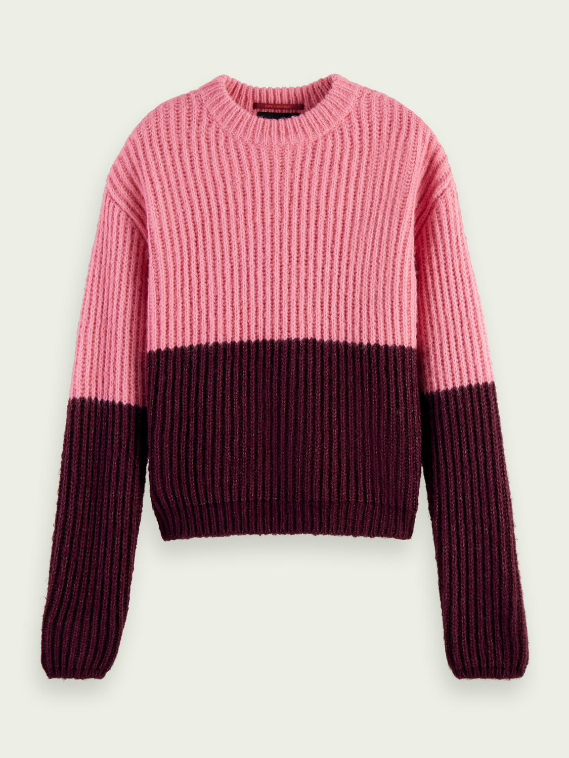 Chunky Knit Colour-Blocked Sweater | scotch & soda outlet