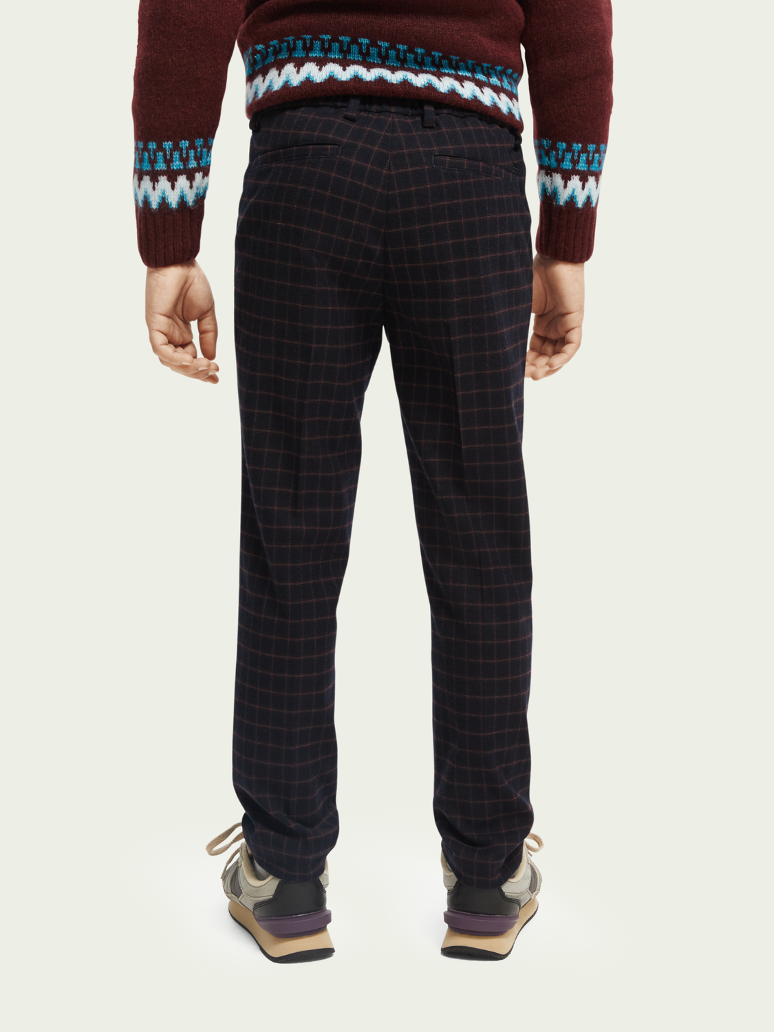 Regular Slim Fit Yarn-Dyed Check Pants